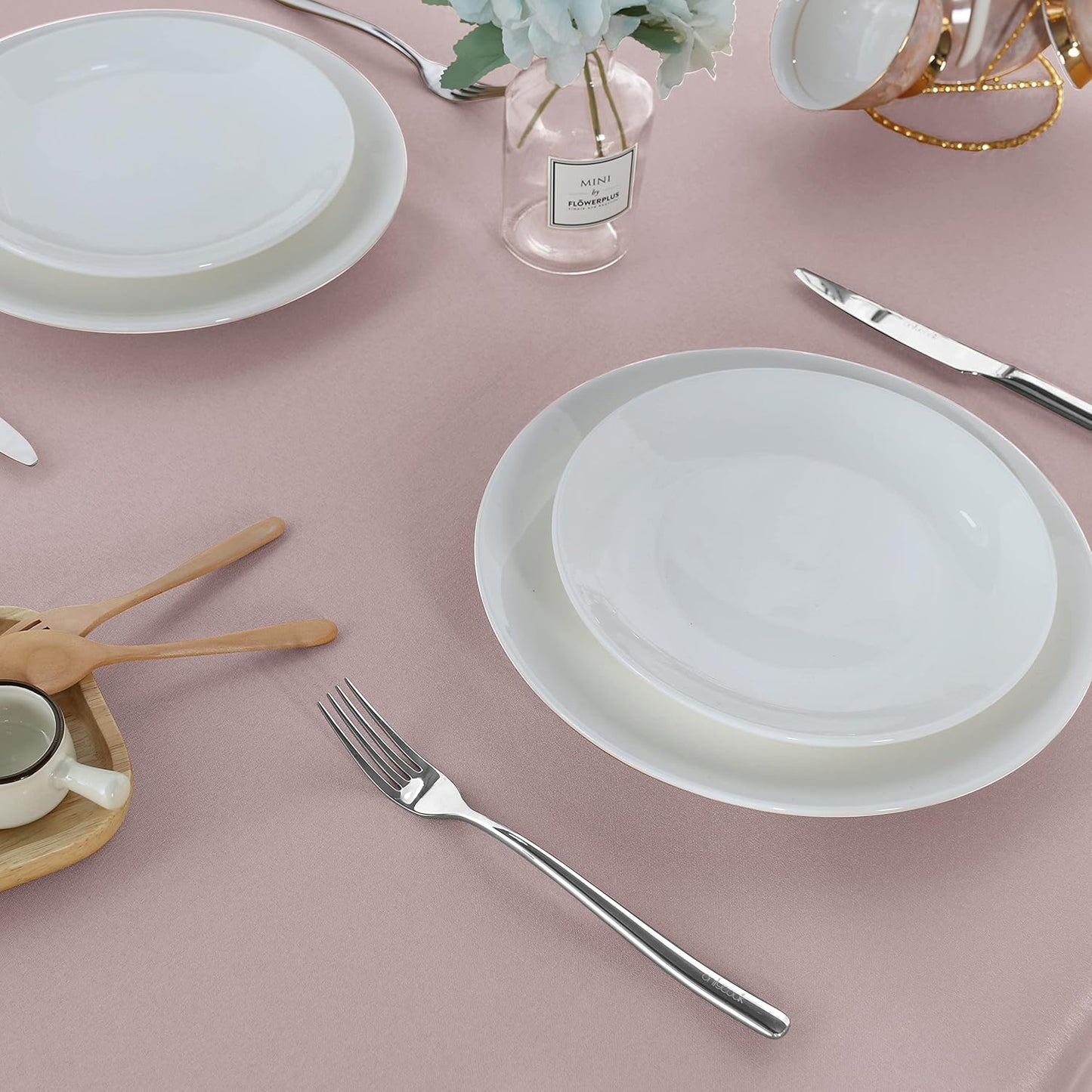 Fitable Rectangle Tablecloth Stain and Wrinkle Resistant Washable Polyester Table Cloth for Buffet Parties and Camping (54x108 inch, Blush)