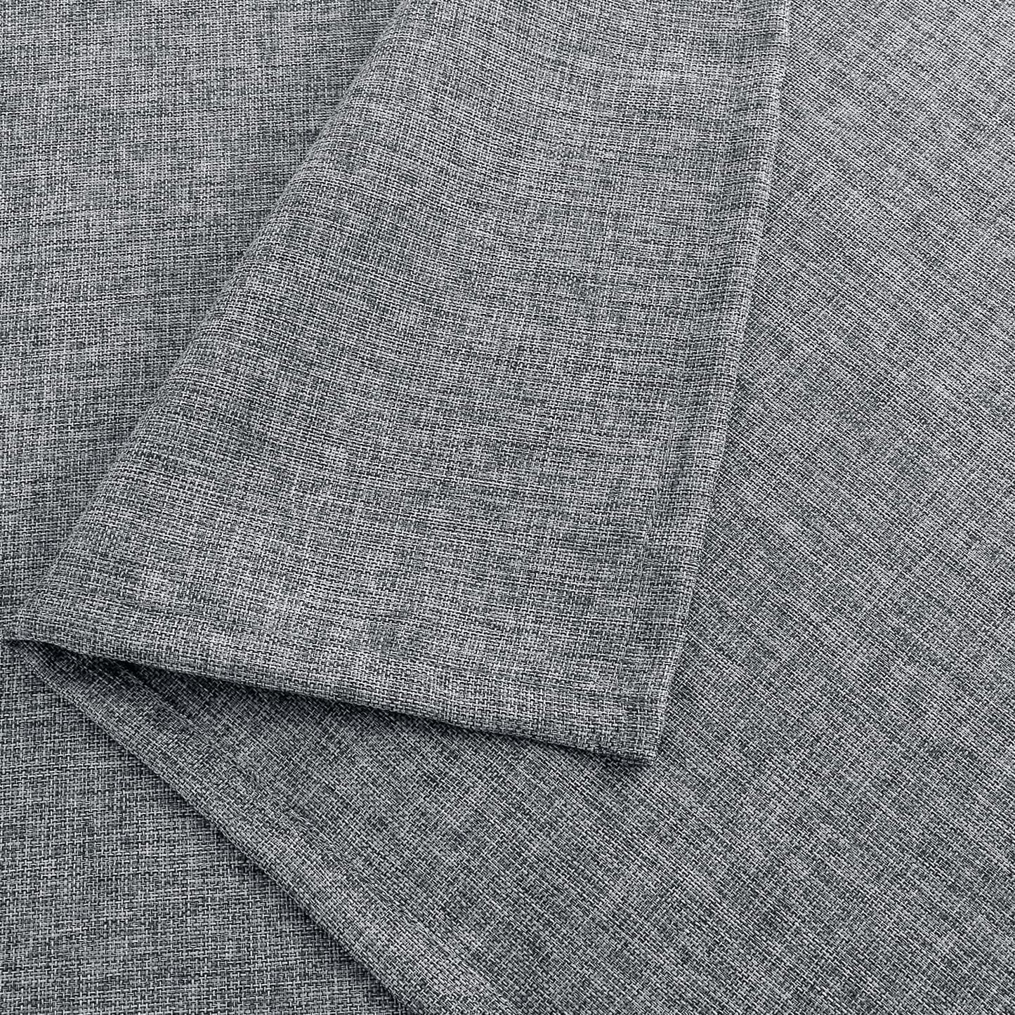 Hiasan Faux Linen Rectangle Tablecloth - Wrinkle and Stain Resistant Washable Table Cloth for Kitchen Dining Room Holiday Table Cover for Party Dinner, Grey, 90 x 132 Inch