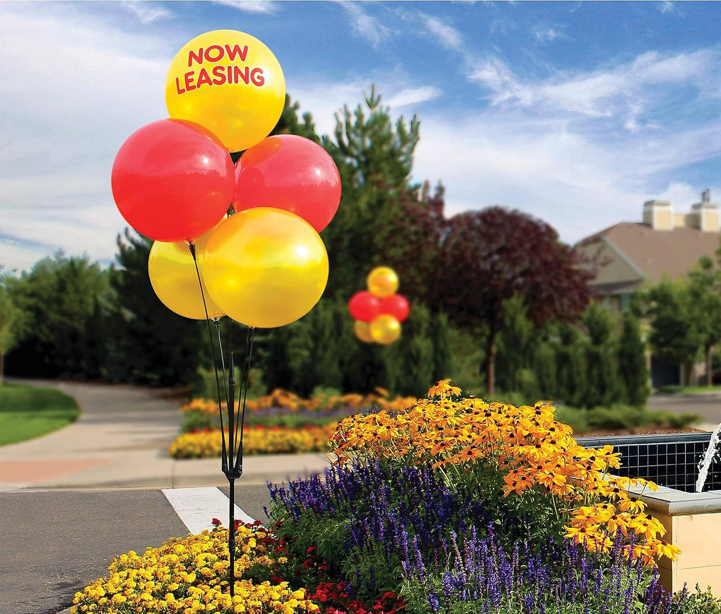 Weatherproof Reusable Balloon Cluster Kit – 5 Outdoor Balloons with Stand | Durable, Fade-Resistant, Wind-Resistant Balloons for Events, Car Dealerships, Parties & Grand Openings