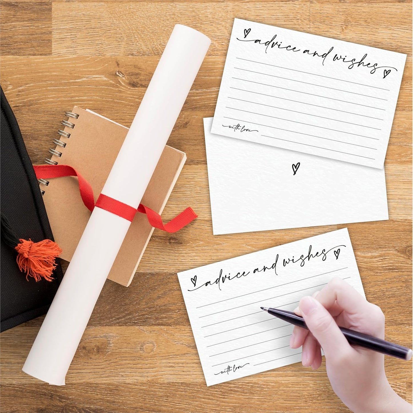 30 Advice & Wishes Cards - Minimalism White - Double Sided Fill-In Advice Cards For Bridal, Wedding, Graduate Party, Mr & Mrs, Retirement, Baby Shower, Party Favor & Supplies - A02