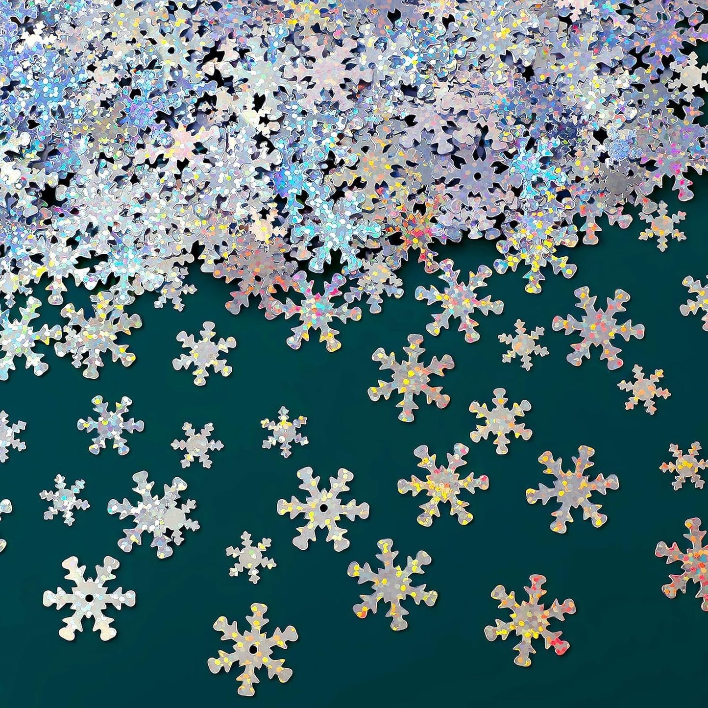MARFOREVER Christmas Snowflakes Confetti, Winter Glitter Sprinkles Laser Snowflake Frozen Table Confetti Sequins for Winter Wonderland Xmas Holiday Wedding Birthday Party Decorations Supplies