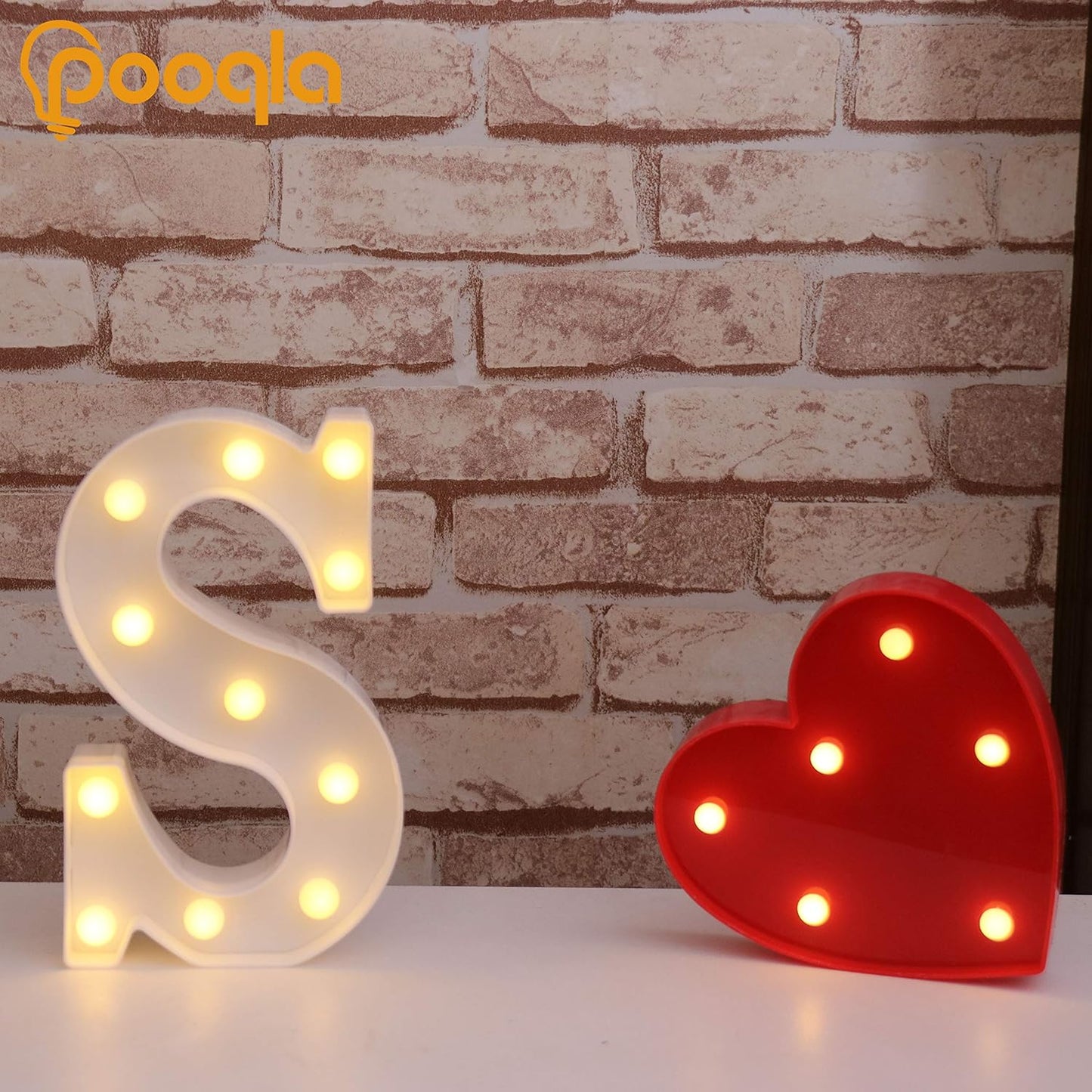 Pooqla LED Marquee Letter Lights Sign, Light Up Alphabet Letter for Home Party Wedding Decoration S