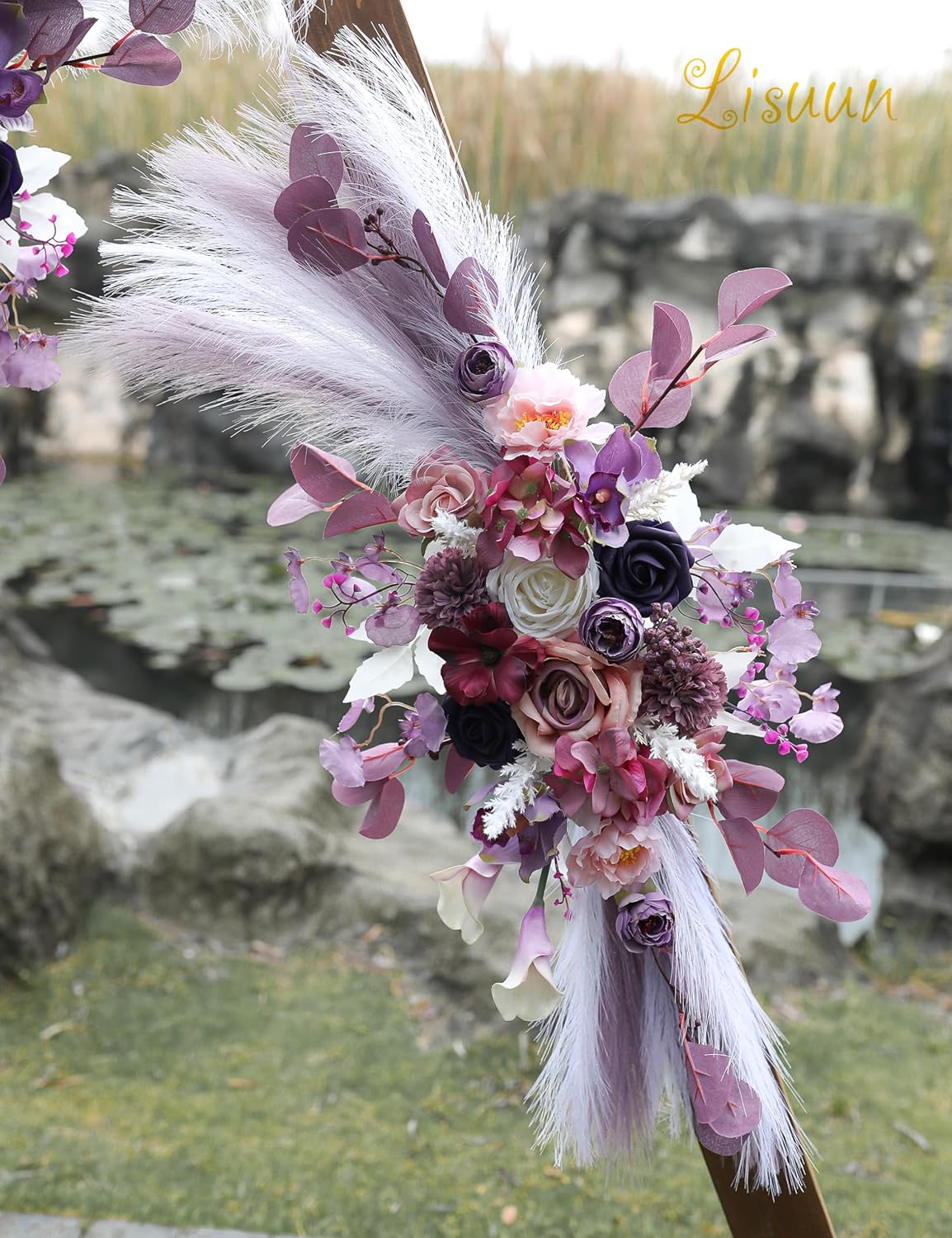 Wedding Arch Flowers, Artificial Flowers for Decoration, Large Flower Swag for Boho Styles Wedding Ceremony Floral Decor - Pack of 2