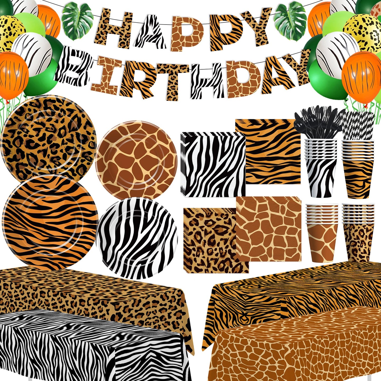 Xenorik Jungle Safari Party Decorations, Animal Birthday Party Supplies