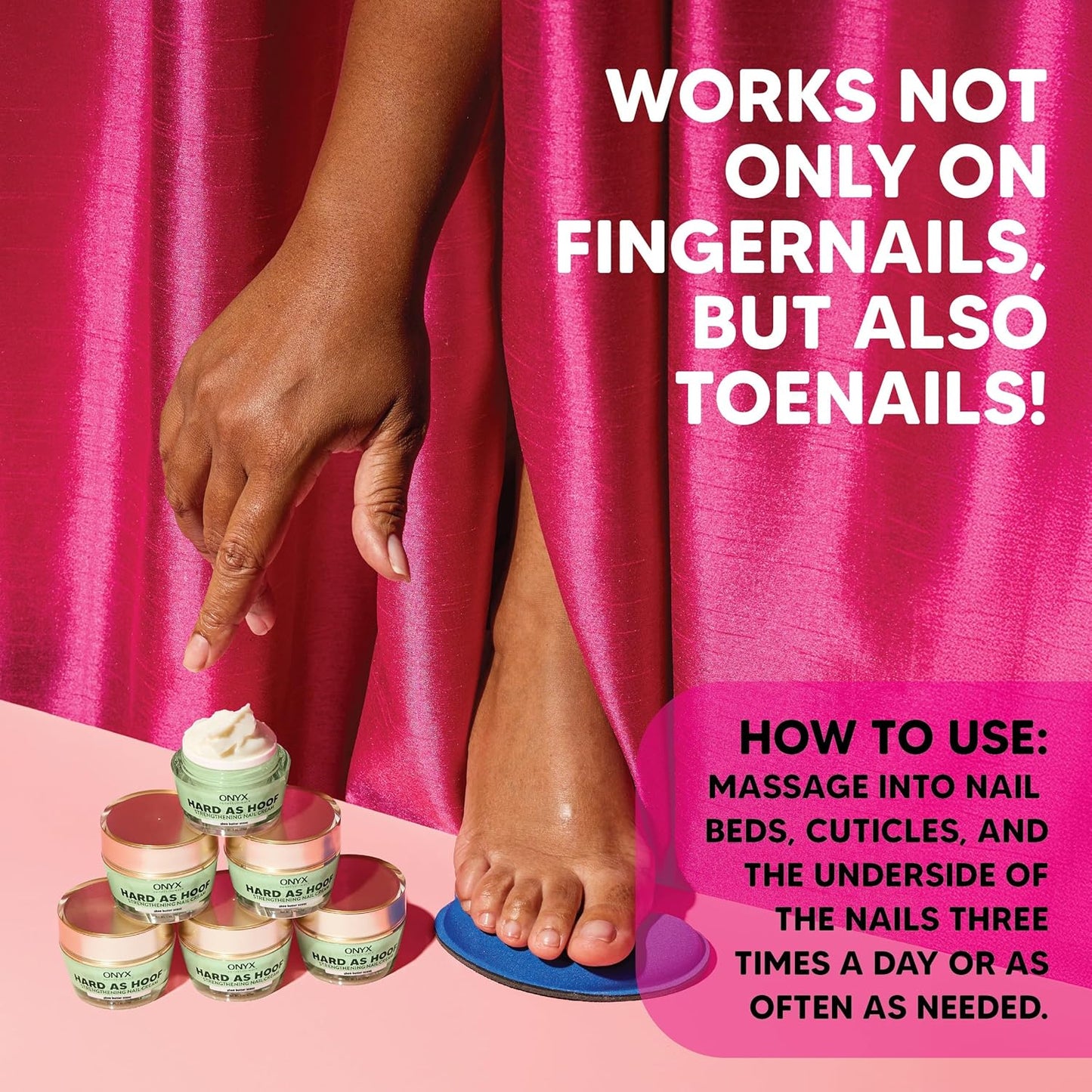 Onyx Professional Hard as Hoof Nail Strengthening Cream, Shea Butter Scent - Nail Growth & Conditioning Cuticle Cream Stops Splits, Chips, Cracks & Strengthens Nails, 1 oz