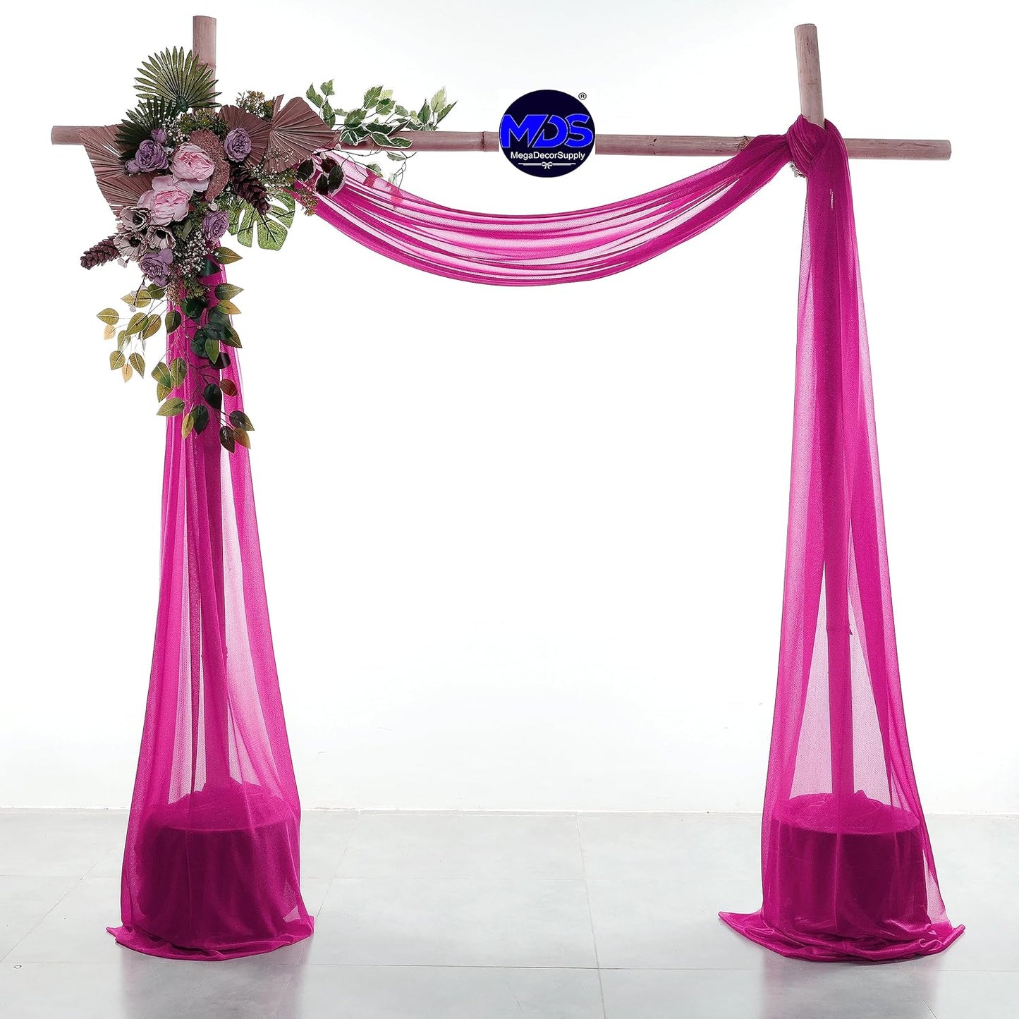 MDS Halloween Chiffon Draping Fabric - 1 Panel, 30" Wide x 75ft Long - Sheer Spooky Arbor & Canopy Drapery for Haunted House Backdrops, Party Ceilings, DIY Costumes & Themed Events - Magenta