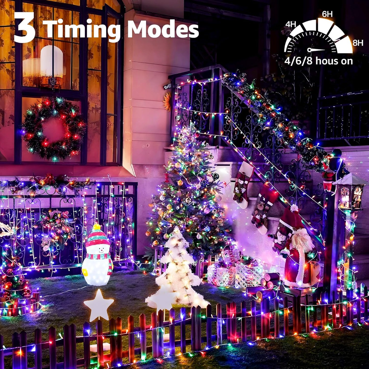 328 FT 1000 LED Christmas Lights Outdoor, 8 Lighting Modes String Lights with Remote, Christmas Light for Outside Wedding Party Classroom Holiday Decor(Multicolor)