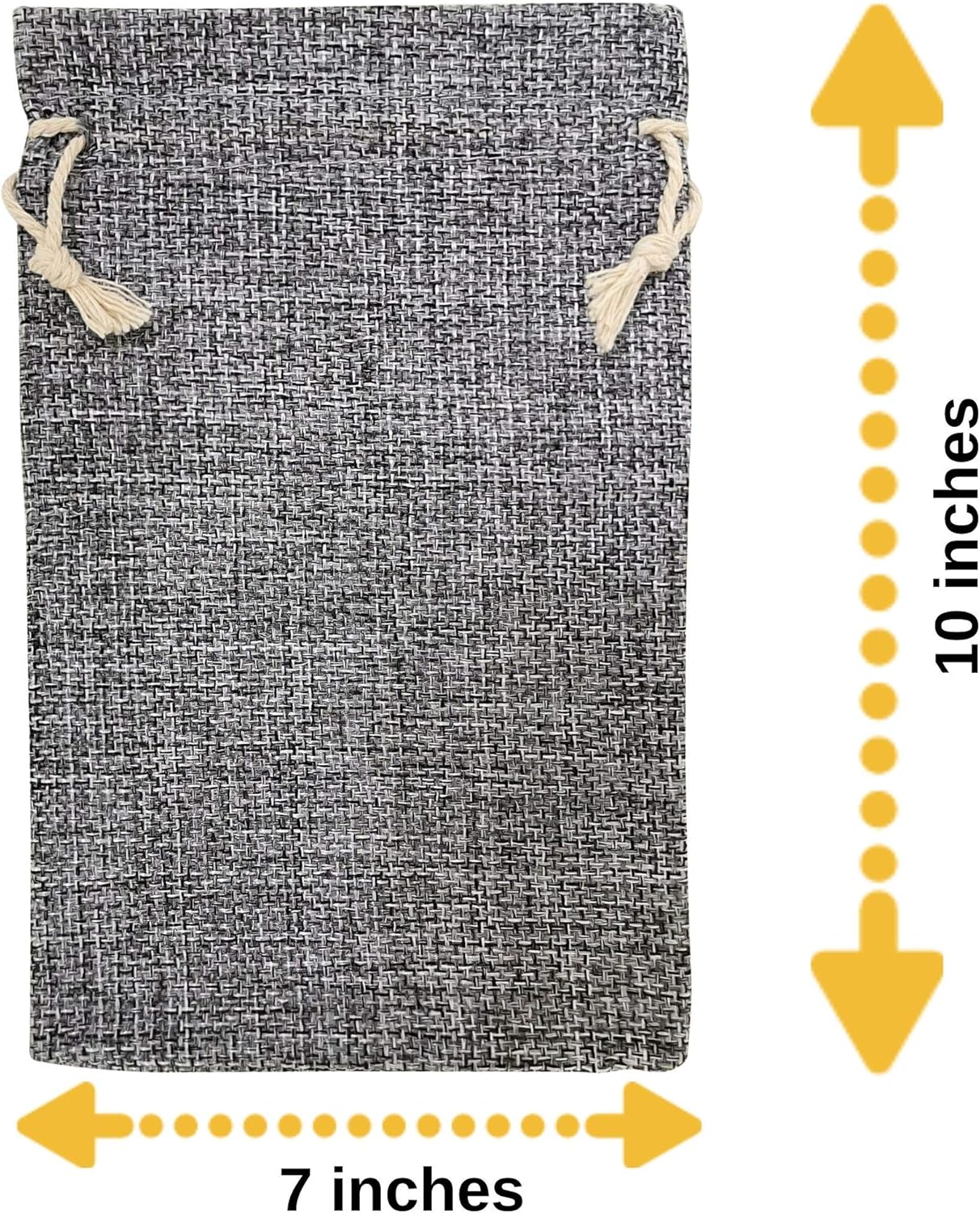 Supply Friend 50 Gray Burlap Bags with Drawstring, 7x10 Inch Gift Bag Bulk Pack for Mugs, Mason Jars, Christmas, Wedding Party Favors, Jewelry and Treat Pouches