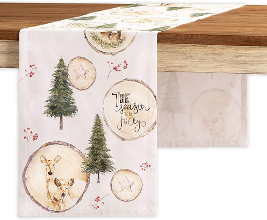 Maison d' Hermine Table Runner 100% Cotton Single Layer Table Runners 48 inches Long Decorative for Home Kitchen Dining Party Baby Shower Wedding Bridal Shower (Mountain Life, 14.50" x 48")