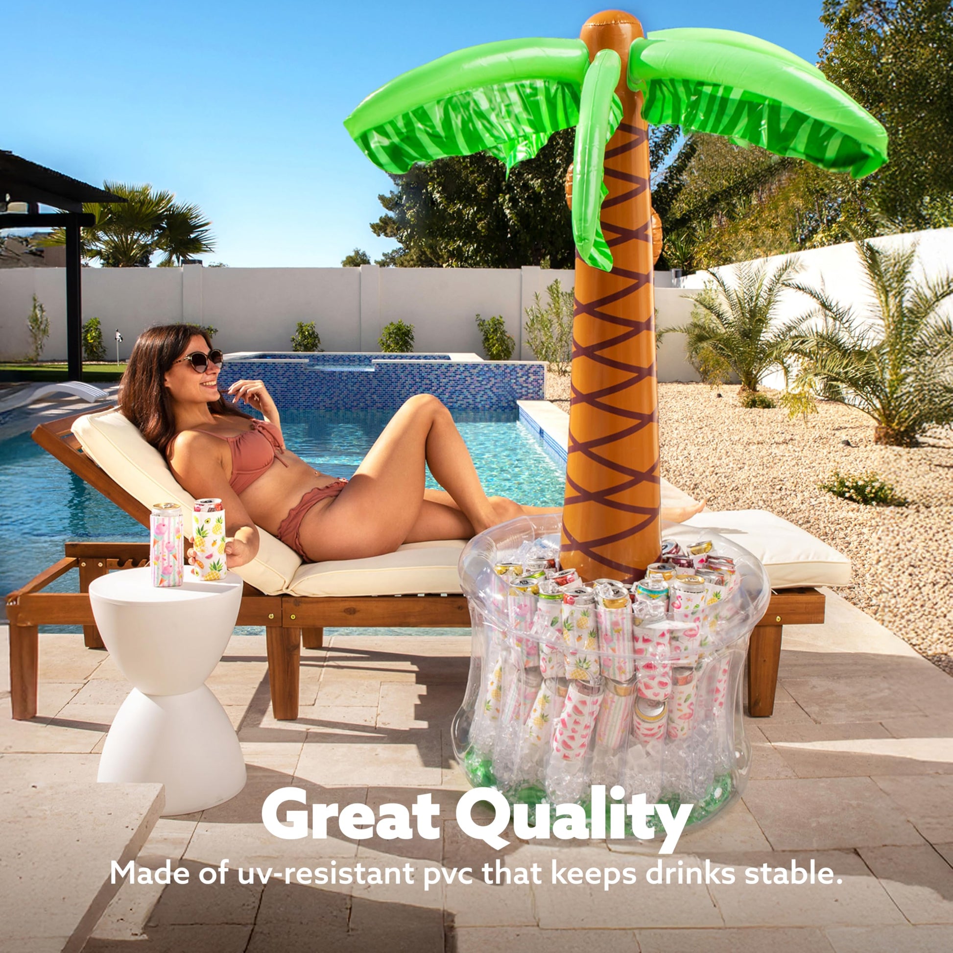 JOYIN 60" Inflatable Palm Tree Cooler, Beach Theme Decor, Pool Party Decorations, Luau Hawaiian
