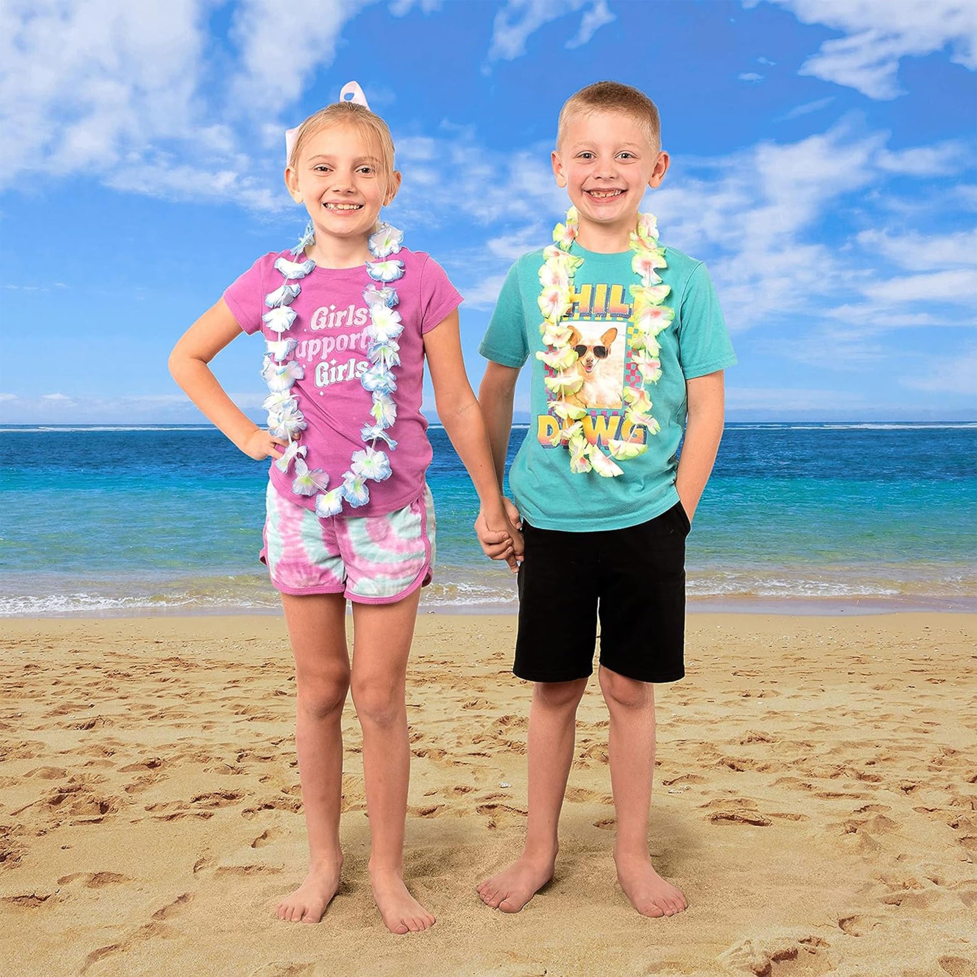 JOYIN Toy 36 Counts Hawaiian Leis Bulk, Tropical Flower Lei Hawaiian Lei Beach Hawaii Luau Party