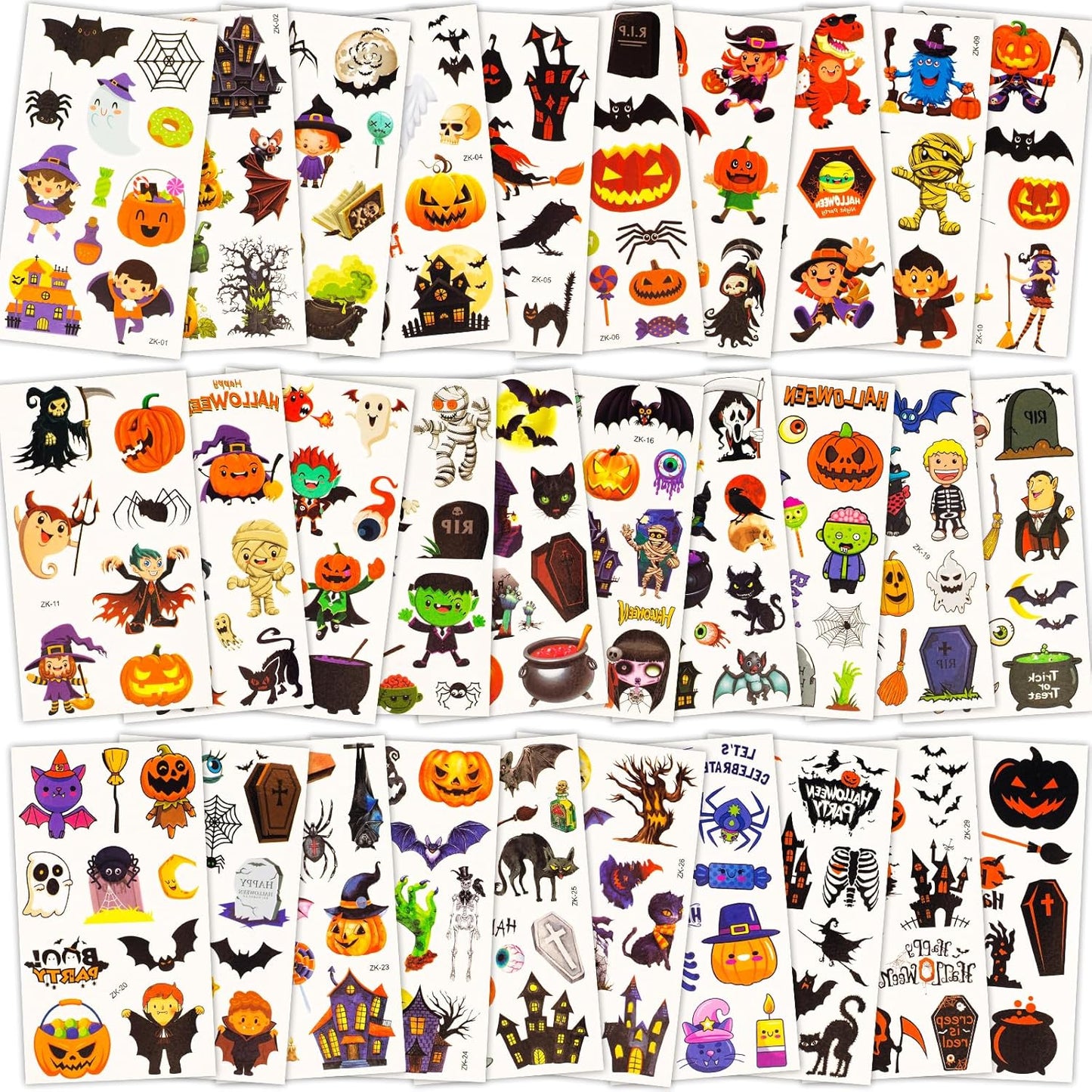 Tattoos for Kids, 300+ Mixed Styles Halloween Temporary Tattoos Stickers Set for Girls and Boys, Tattoos for Kids Birthday Party Decorations Supplies Halloween Goodie Bag Fillers