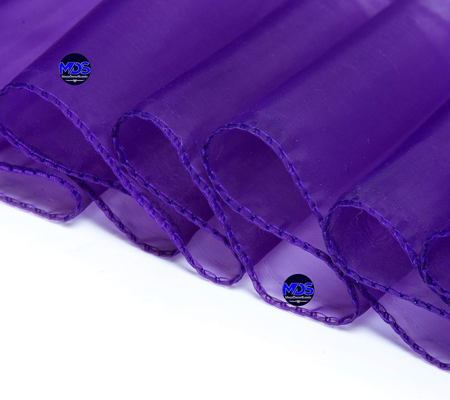 MDS Pack of 50 PCS Organza Chair Sashes Wider Dining Chair Bows Ribbon Tie Back for Wedding Party Birthday Bridal Shower Reception Event Banquet Home Chair Cover Decoration - Purple