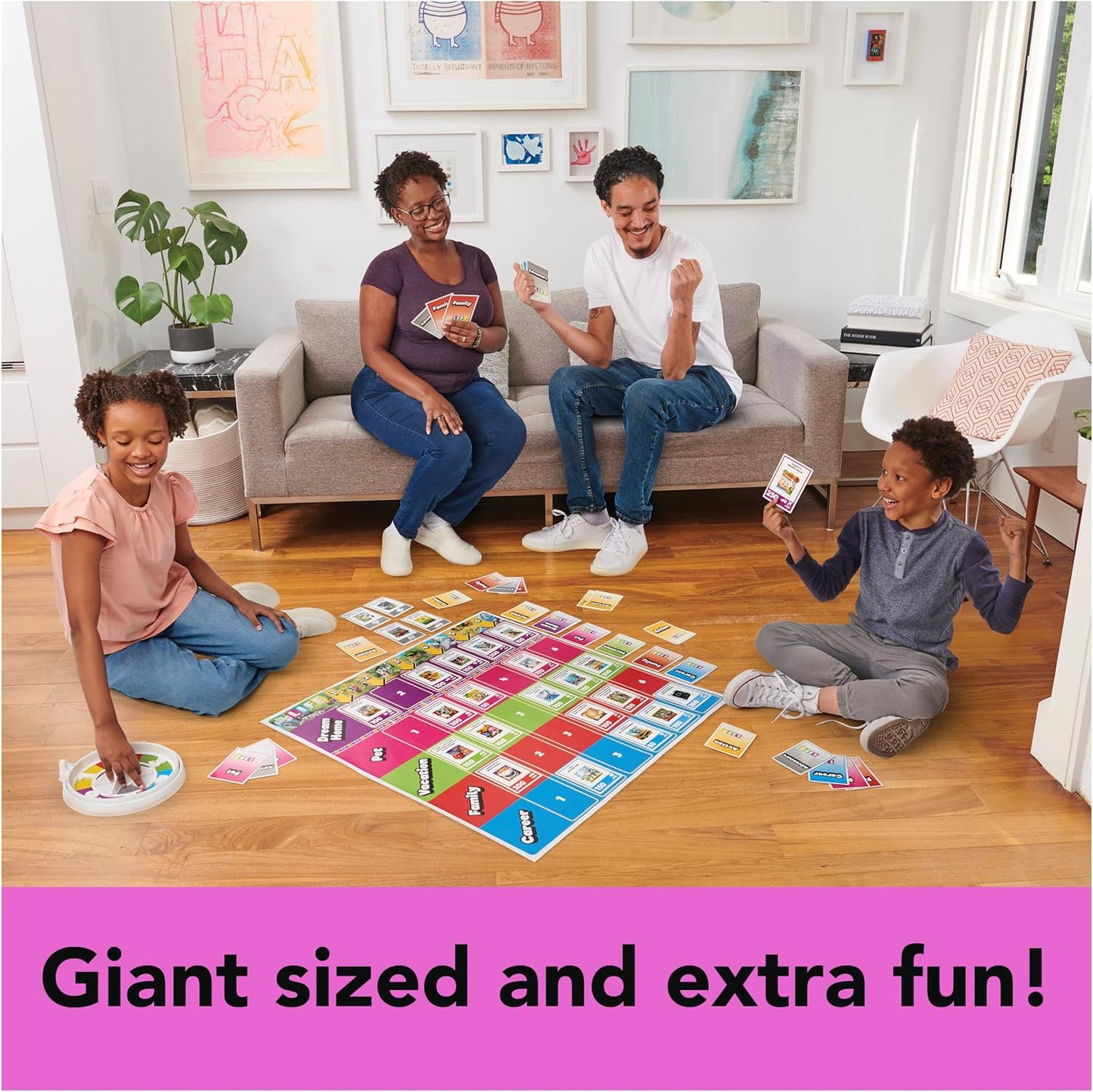 The Game of Life, Giant Edition Family Board Game Indoor/Outdoor Fun Game with Big Oversized Gameboard Cards Spinner, for Adults and Kids Ages 8 and up