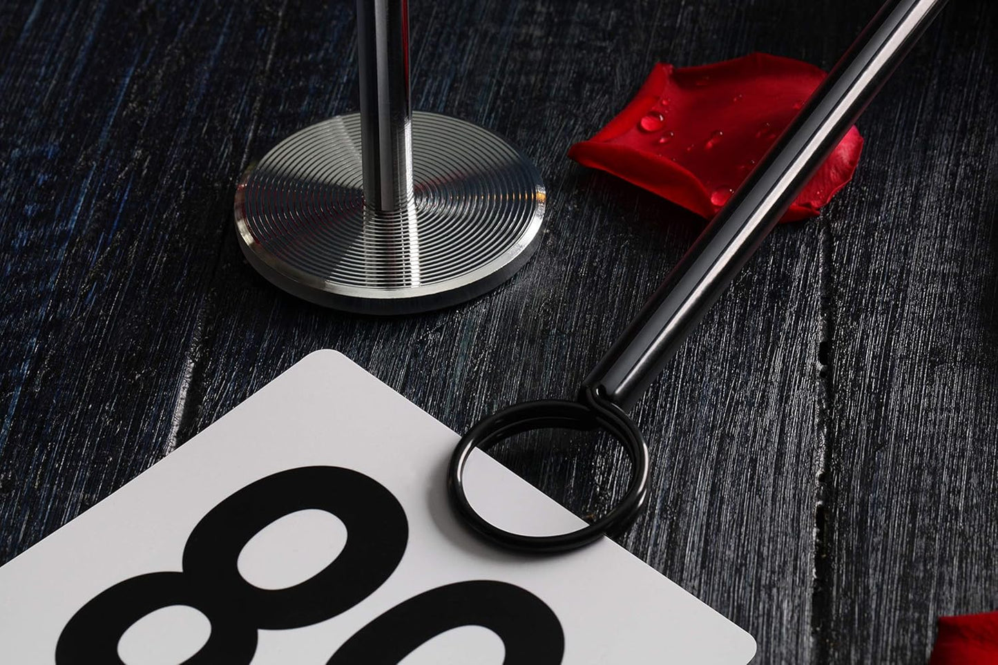 New Star Foodservice 27709 Ring-Clip Table Number Holder/Number Stand/Place Card Holder, 8-Inch, Set of 12, Black Finish