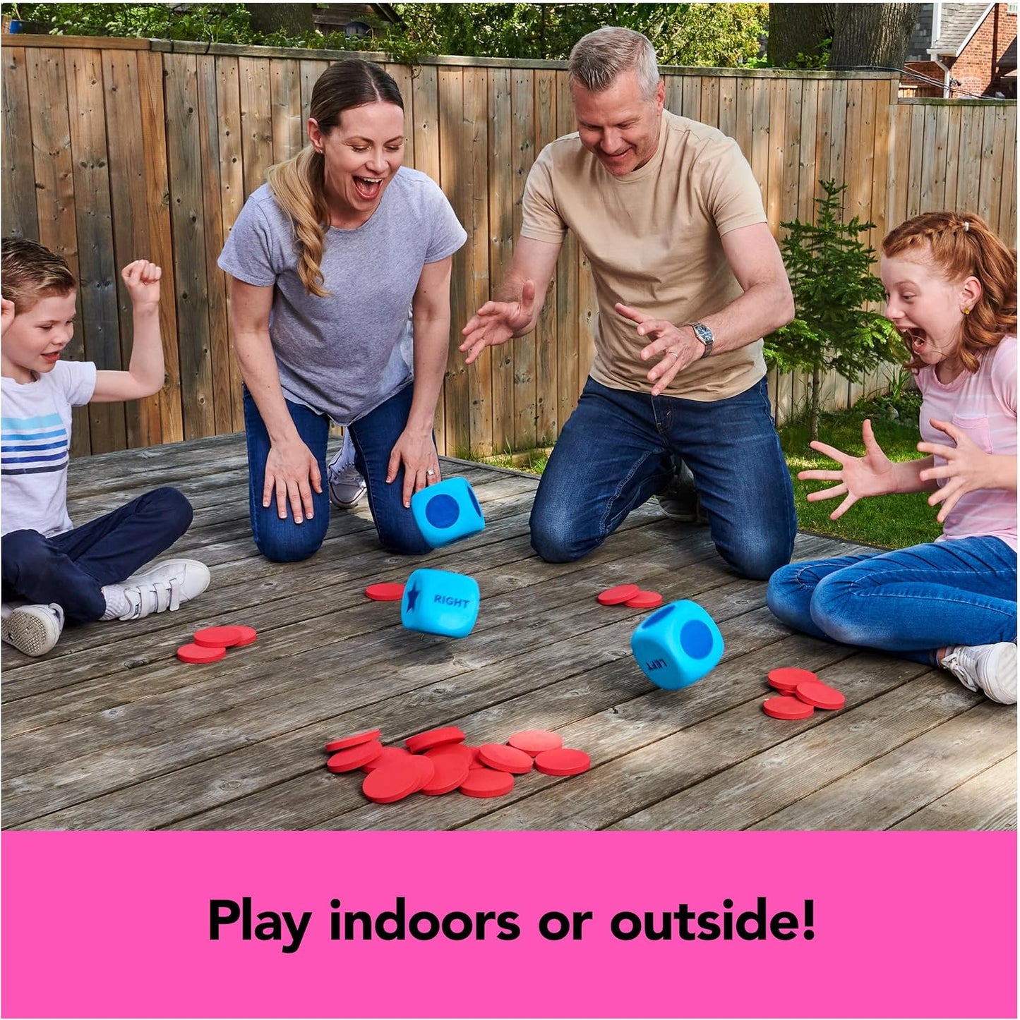 Spin Master Games, Left Center Right Giant Edition, Family Game for Indoor & Outdoor Fun with Big Oversized Board, for Family and Kids, 2-4 Players, Ages 6 & Up