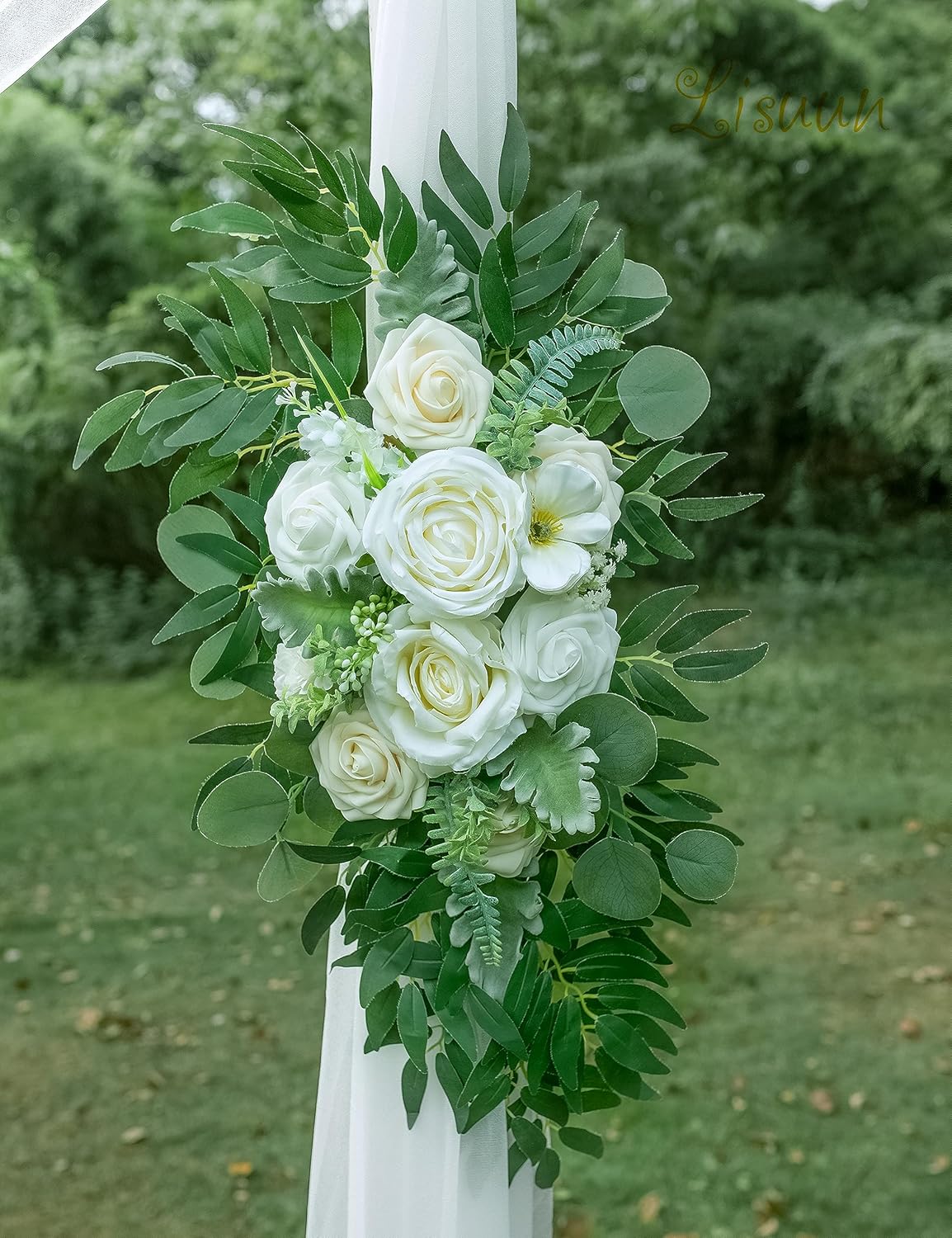 Wedding Arch Flowers, Artificial Flowers for Decoration, Large Flower Swag for Boho Styles Wedding Ceremony Floral Decor - Pack of 2