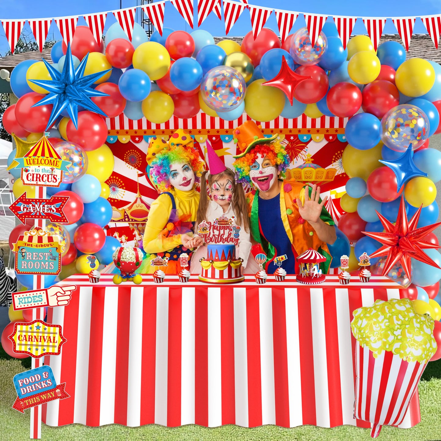 Circus Party Decorations Carnival Theme Birthday Balloon Garland Arch Kit