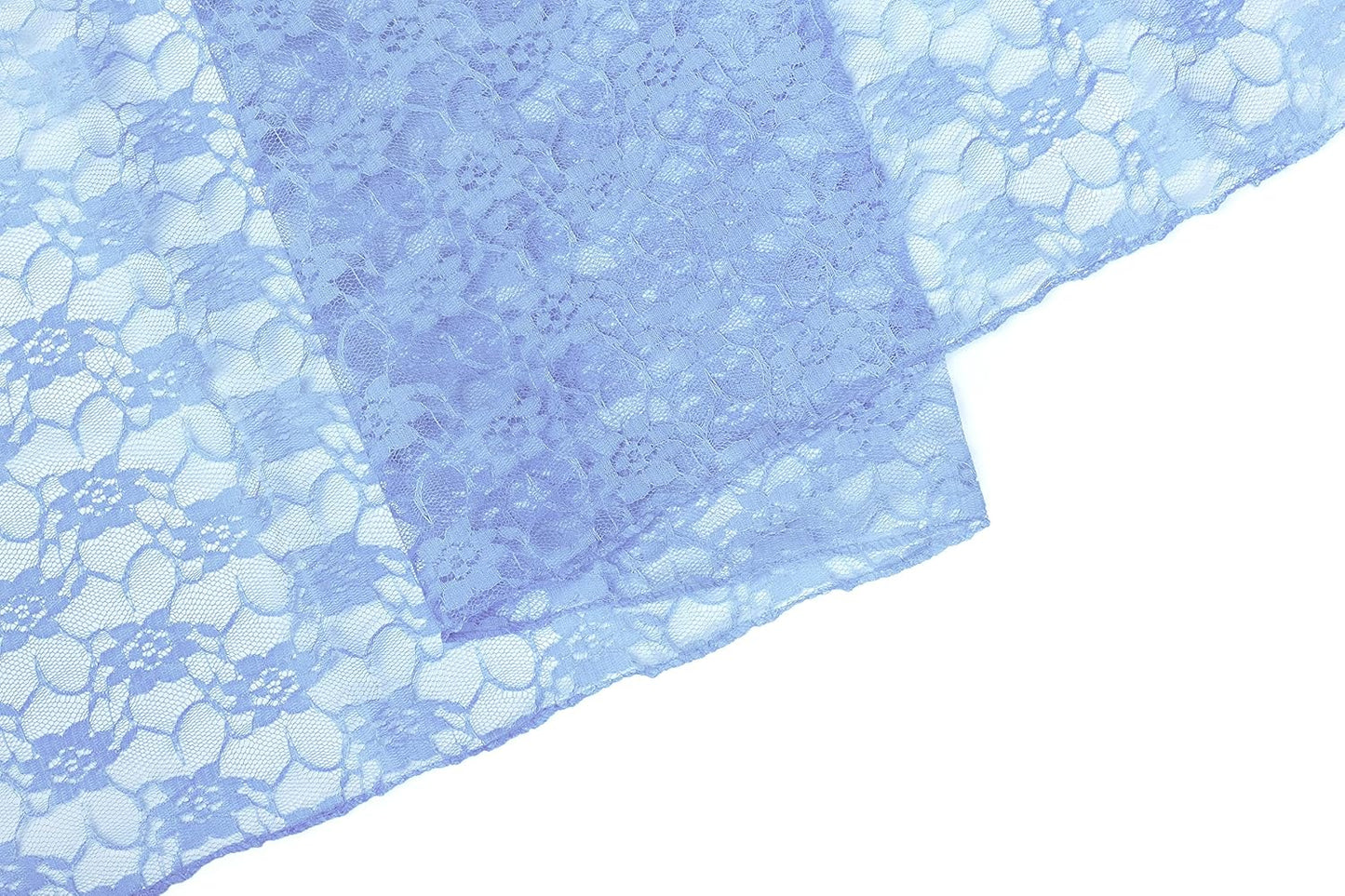 MDS Pack of 20 Wedding 12 x 108 inches Lace Table Runner for Wedding, Decorations for Birthday Parties, Banquets, Graduations, Engagements, and Runners fit Rectangle, Round Table- Baby Blue