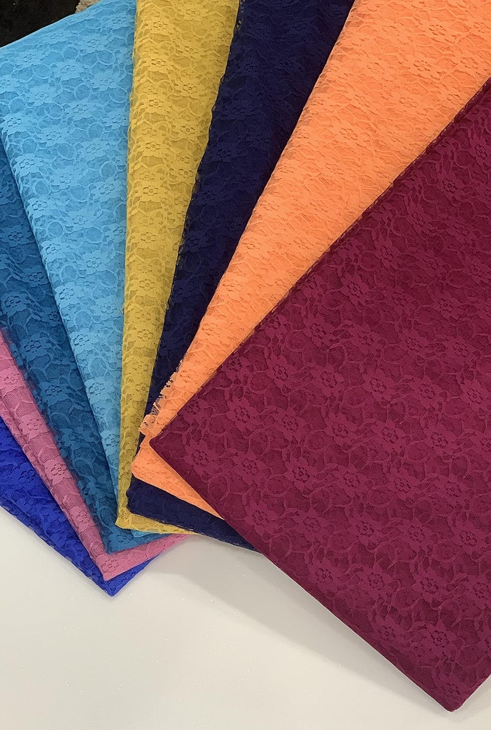 MDS Pack of 15 Wedding 12 x 108 inches Lace Table Runner for Wedding, Decorations for Birthday Parties, Banquets, Graduations, Engagements, and Runners fit Rectangle, Round Table- White