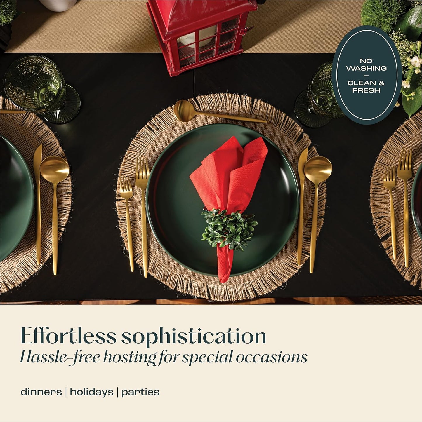 50-Pack Disposable Linen-Feel Pebble Stone Napkins, 12" x 17" Cloth-Like Paper Dinner Napkins For Wedding, Bathroom, Party Or Event