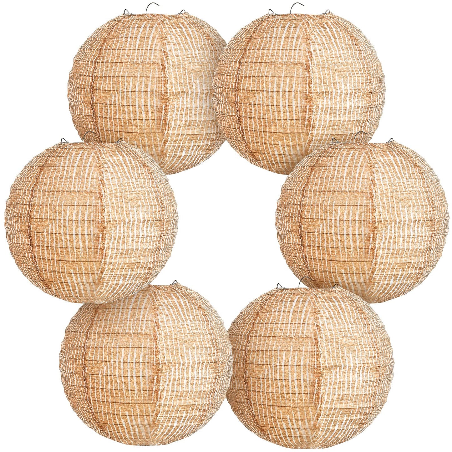 Hortsun 6 Pcs Print Burlap Paper Lanterns Classroom Decor,8 Inch
