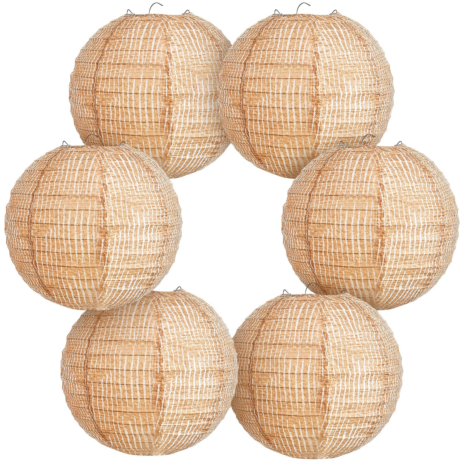 Hortsun 6 Pcs Print Burlap Paper Lanterns Classroom Decor,8 Inch