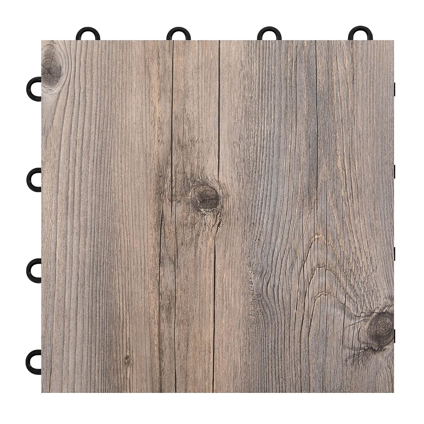 IncStores 3/8" Thick Snap Together Dance Flooring | 12"x12" Printed Vinyl Dance Floor for Practice & Performance | Barnwood | 20 Tile Pack