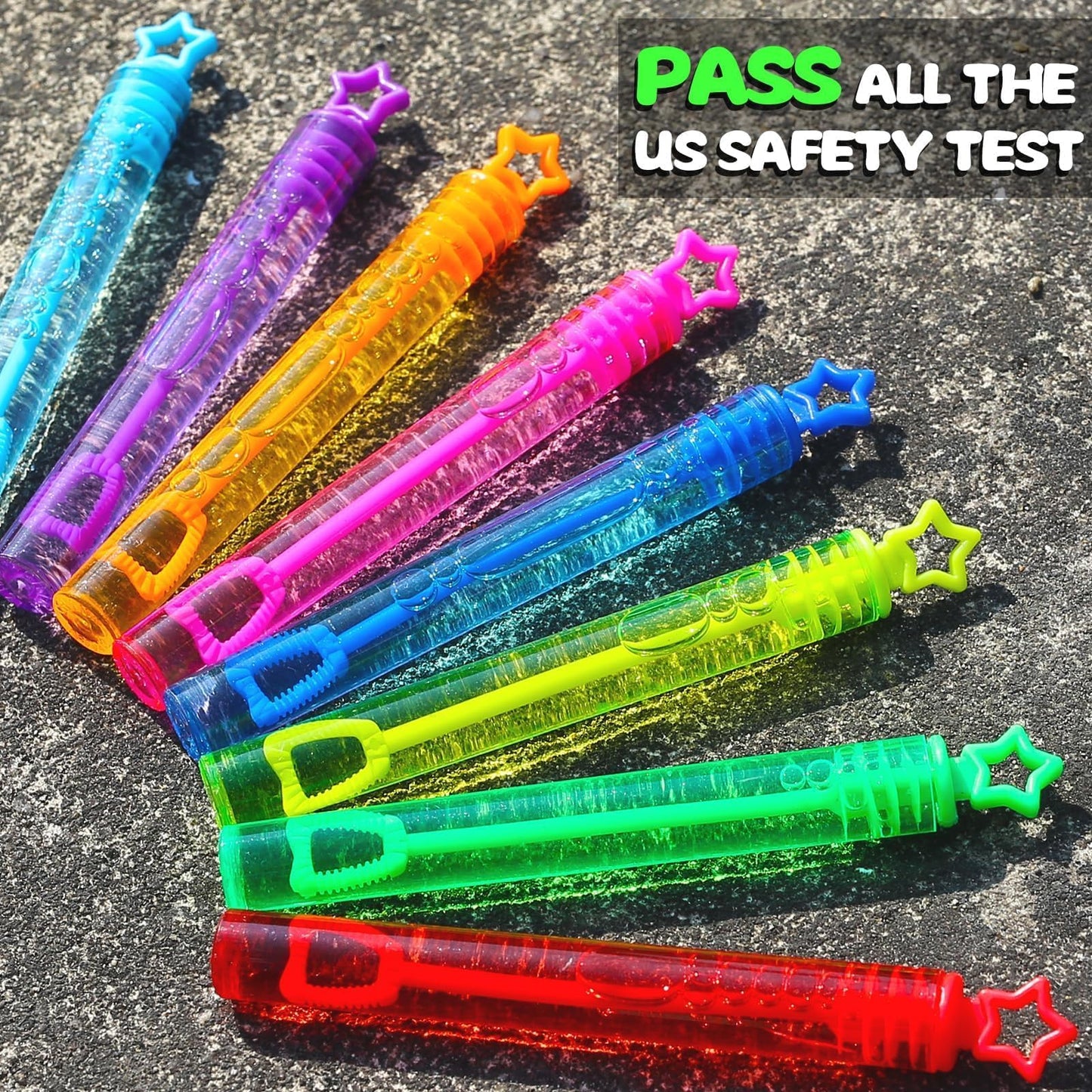 32 Pcs 8 Colors Neon Mini Star Bubble Wand, Party Favors for Kids