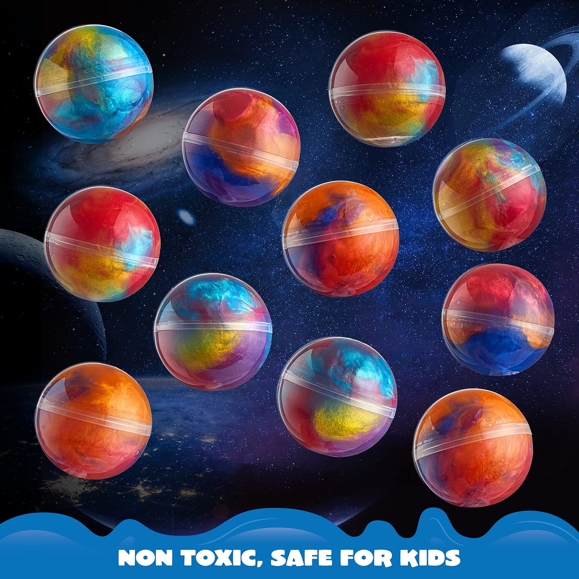 JOYIN Slime Party Favors, 24 Pack Galaxy Slime Ball - Stretchy, Non-Sticky, Mess-Free, Stress