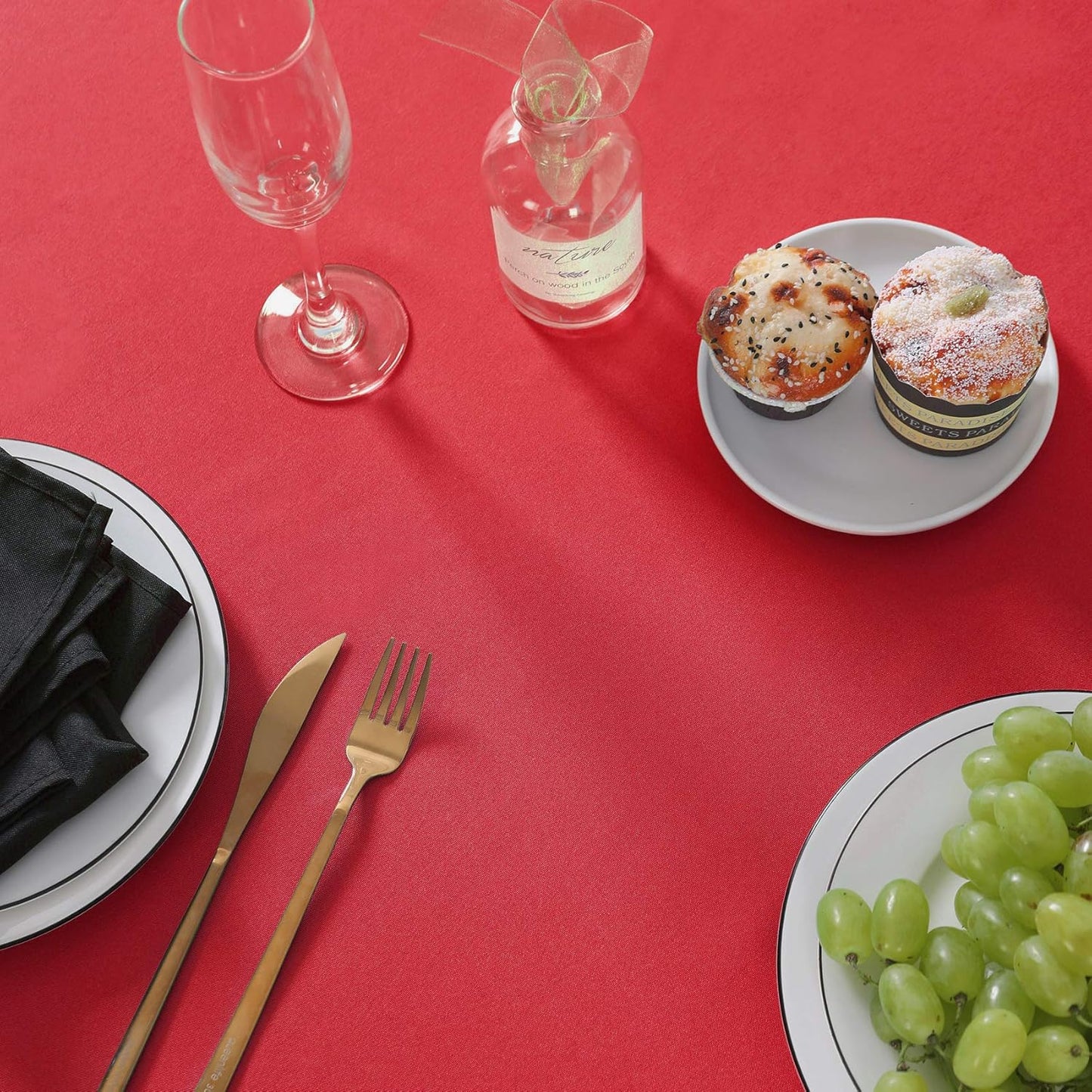 Rectangle Tablecloth 60x102 inch Washable Polyester Fabric Table Cloth for Wedding Party Dining Banquet Decoration（60x102, Red）