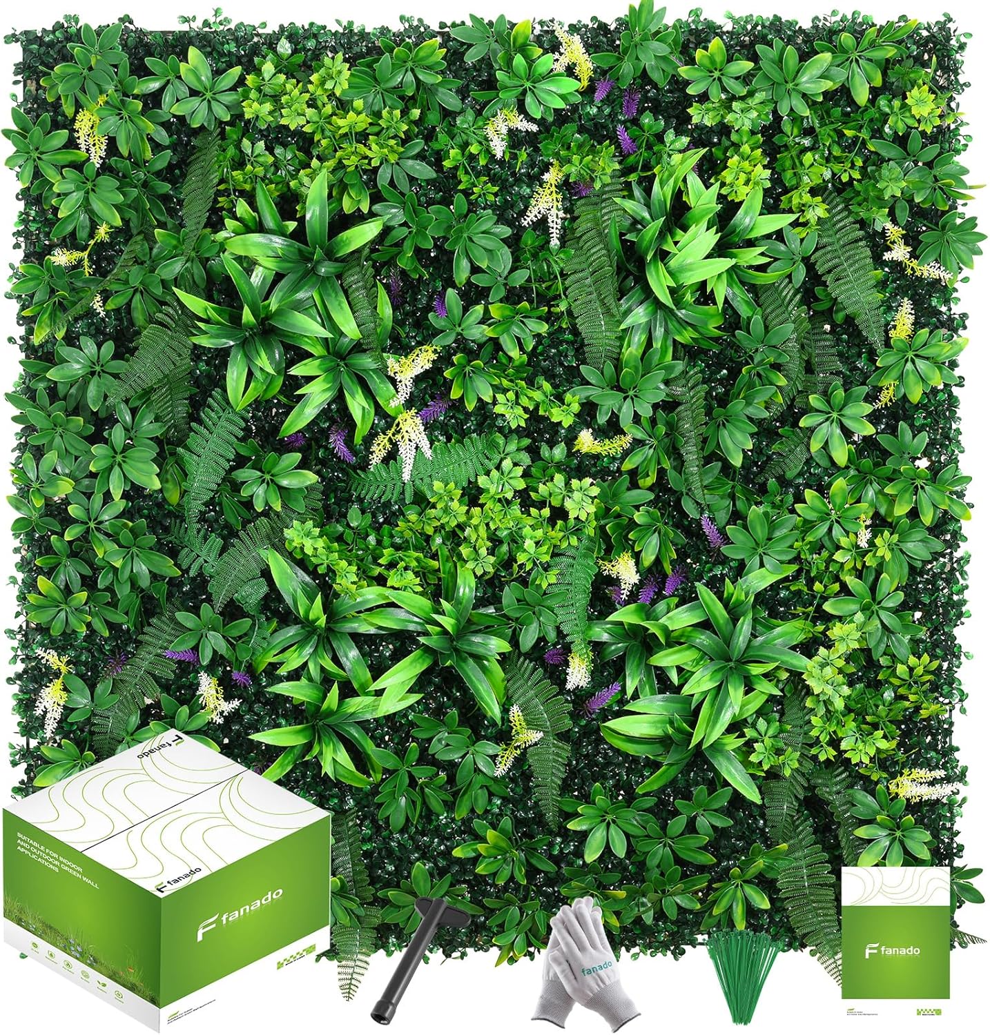 Artificial Grass Wall Panels 20"x20"(6pcs), Hedge Green Wall Decor Backdrop, UV-Anti Fake Greenery Plant Wall Boxwood Panels for Privacy Fence Screen Outdoor Indoor Wedding Garden Backyard