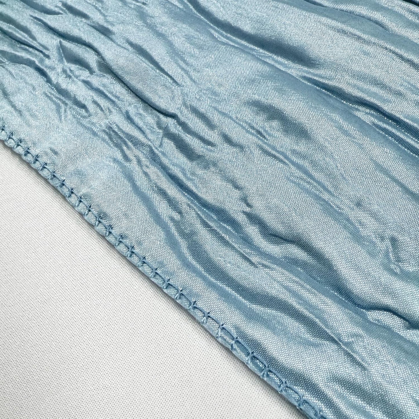 YOUR CHAIR COVERS - 90 x 132 inch Rectangular Crinkle Taffeta Tablecloth - Light Blue, Rectangle Table Linens for 6 ft Rectangular Tables, Wedding Crushed Table Cloth