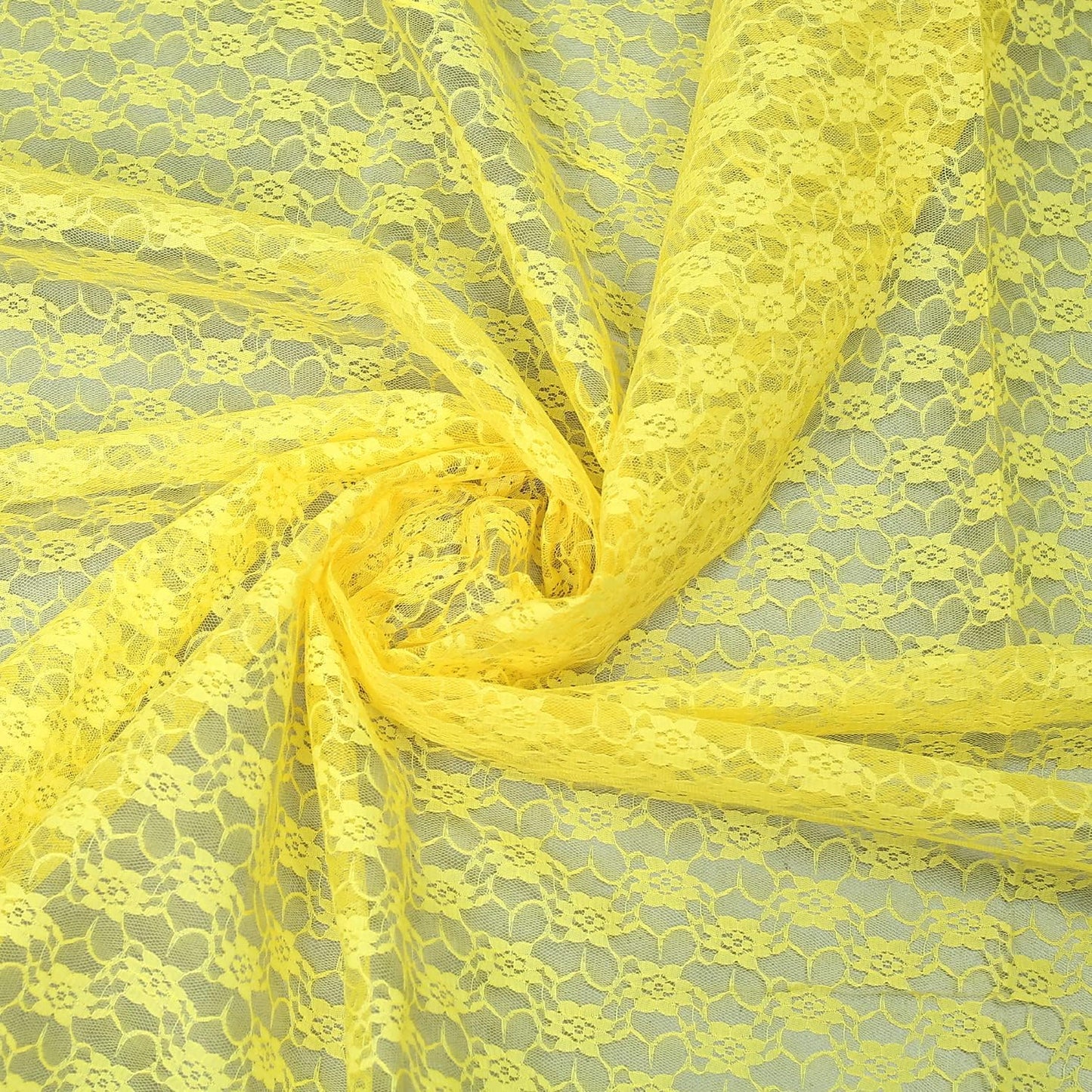 MDS Pack of 10 Wedding 12 x 108 inches Lace Table Runner for Wedding, Decorations for Birthday Parties, Banquets, Graduations, Engagements, and Runners fit Rectangle, Round Table- Yellow