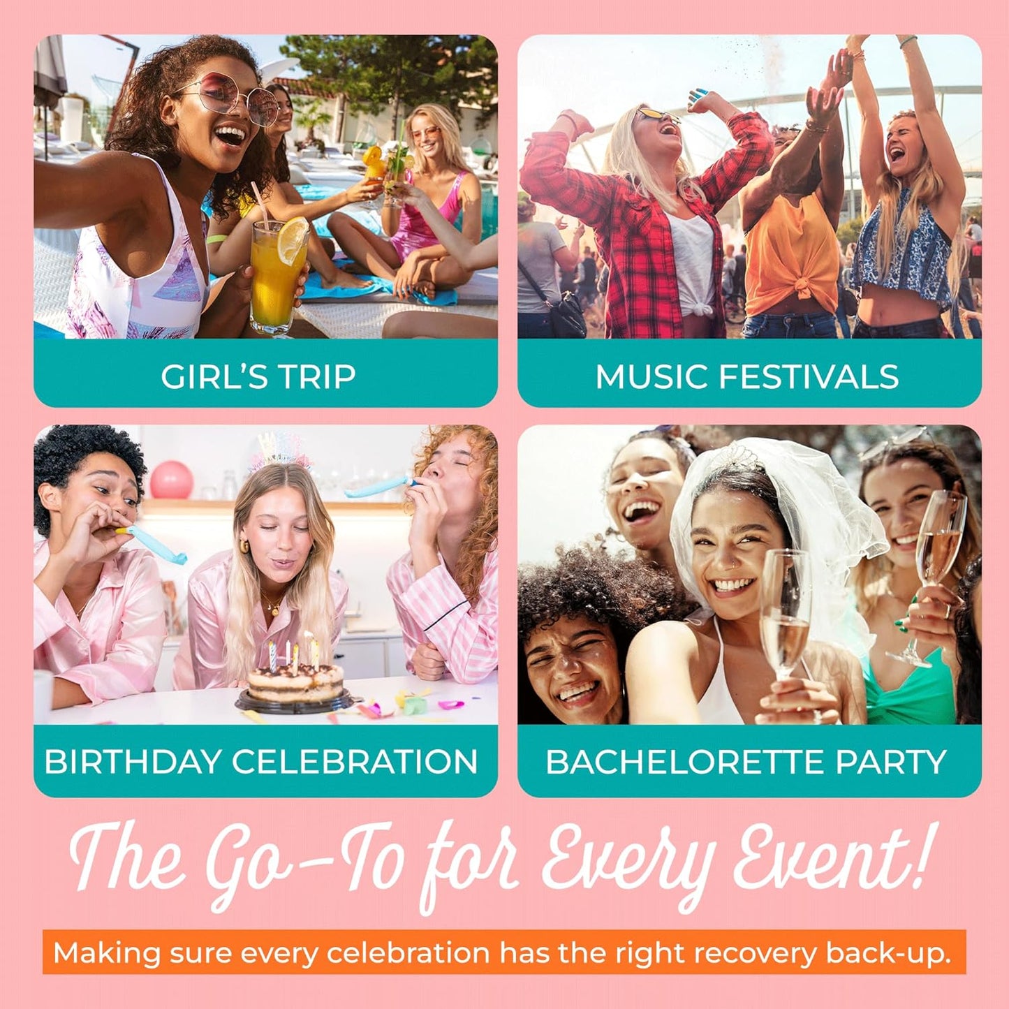 The Rally Bag - 5 Hangover Kits for Bachelorette Parties & Weddings | Filled Hangover Kits with Bags & Supplies, Best Bachelorette Survival Party Favors (5 Kits)