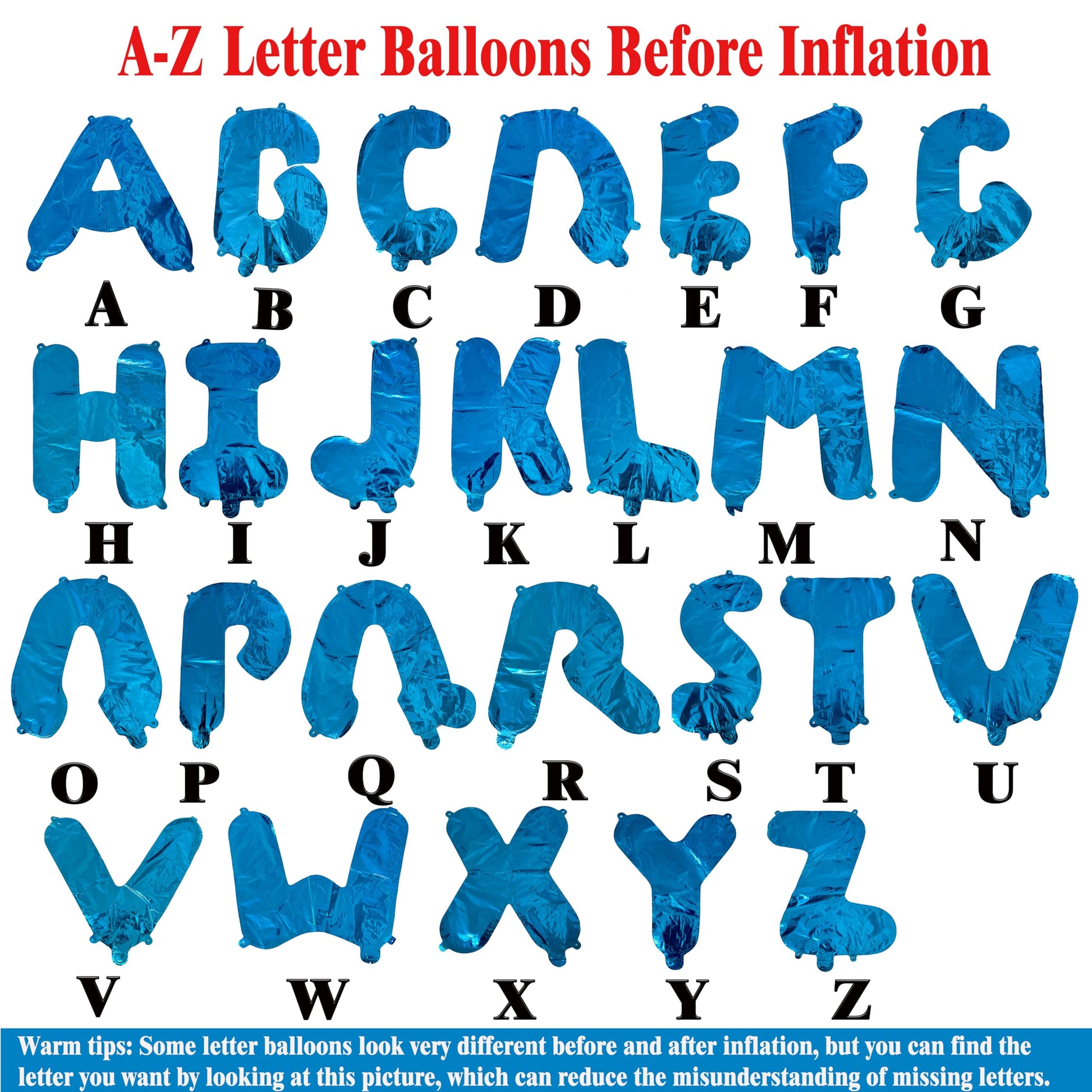 TONIFUL Silver Letter Balloons 2 Set 16 Inch A-Z Custom Alphabet Banner
