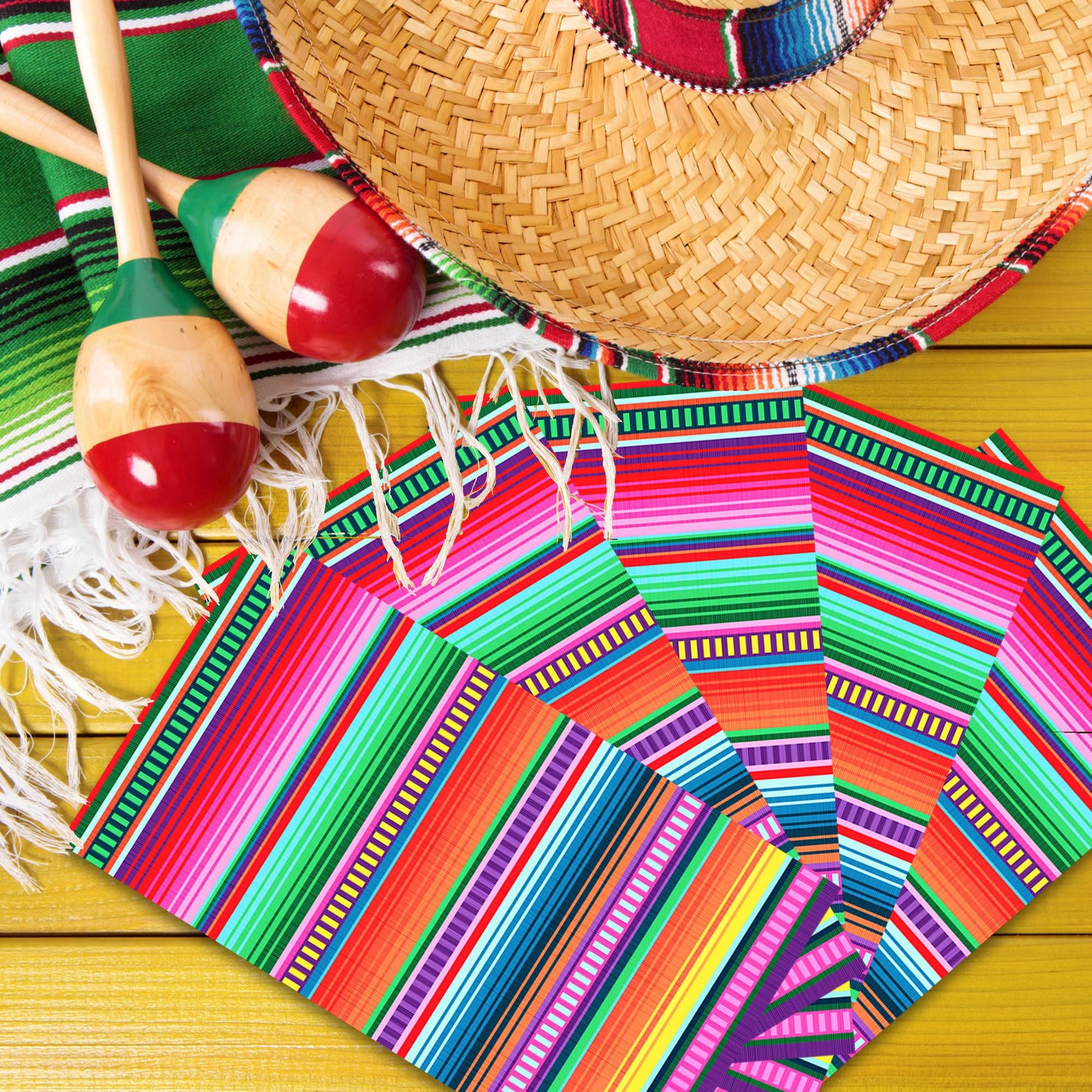 50 Pack Mexican Fiesta Guest Napkins Mexican Themed Colorful Disposable Dinner Napkins Mexico