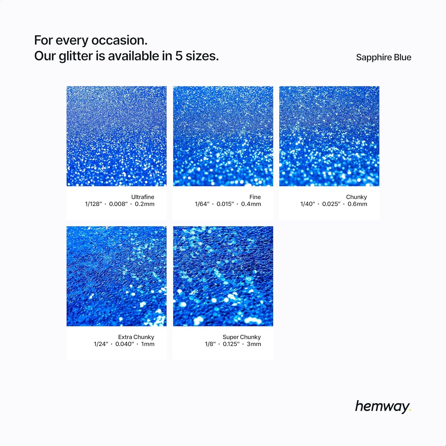 Hemway Biodegradable Glitter Eco Friendly - 100g/3.5oz Bio Cosmetic Safe Sparkle Vegan for Face Eyeshadow Body Hair Festival Makeup Craft - Fine (1/64" 0.015" 0.4mm) - Sapphire Blue