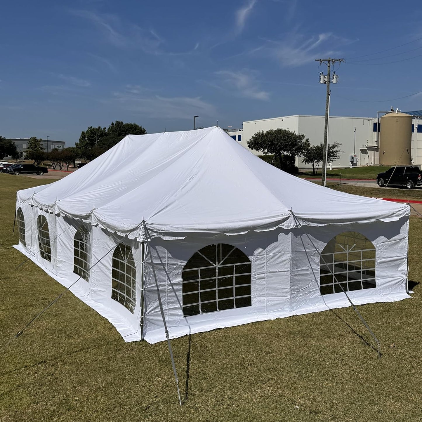 40'x20' PVC Pole Party Tent with Storage Bags, Tents for Parties, Fire Retardant (FR), Heavy Duty Wedding Tent Canopy, Outdoor Commercial Event Tents, Waterproof Top