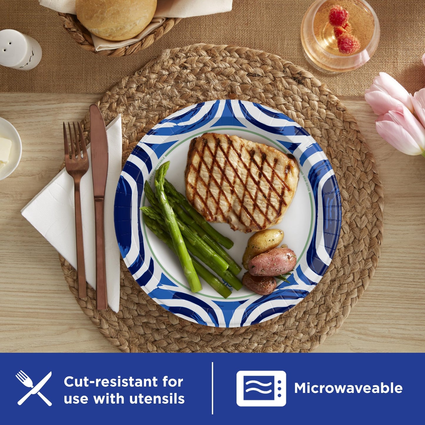 Dixie Ultra, Large Paper Plates, 10 Inch, 172 Count (4 packs of 43 plates), 3X Stronger*, Heavy