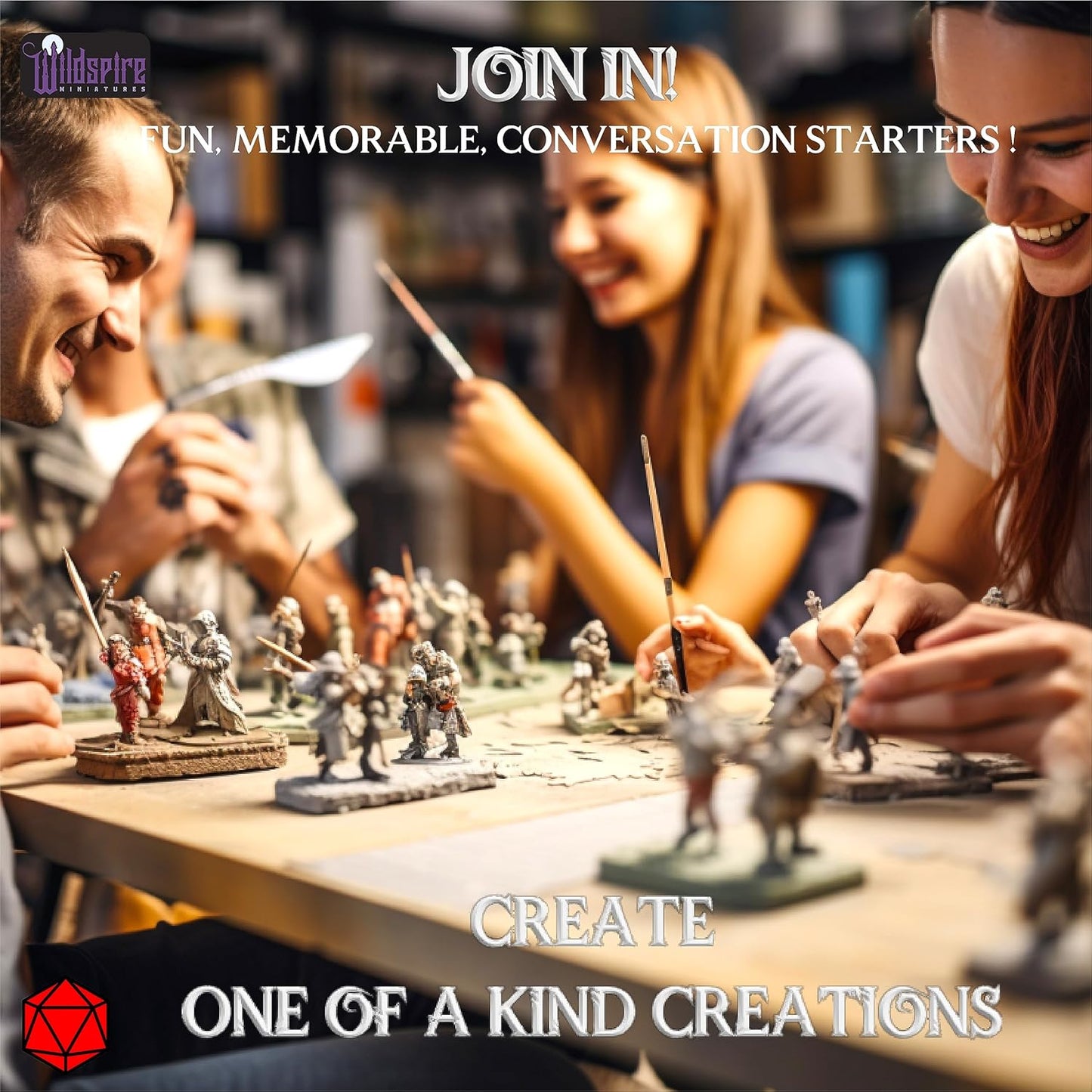 Wildspire Spellblades - Hero Player-Characters & NPC for DND Miniatures Unpainted Bulk 28mm-32mm Scale Dungeons & Dragons Minis D&D Figures Pathfinder DND Minis Accessories for Fantasy Tabletop Games