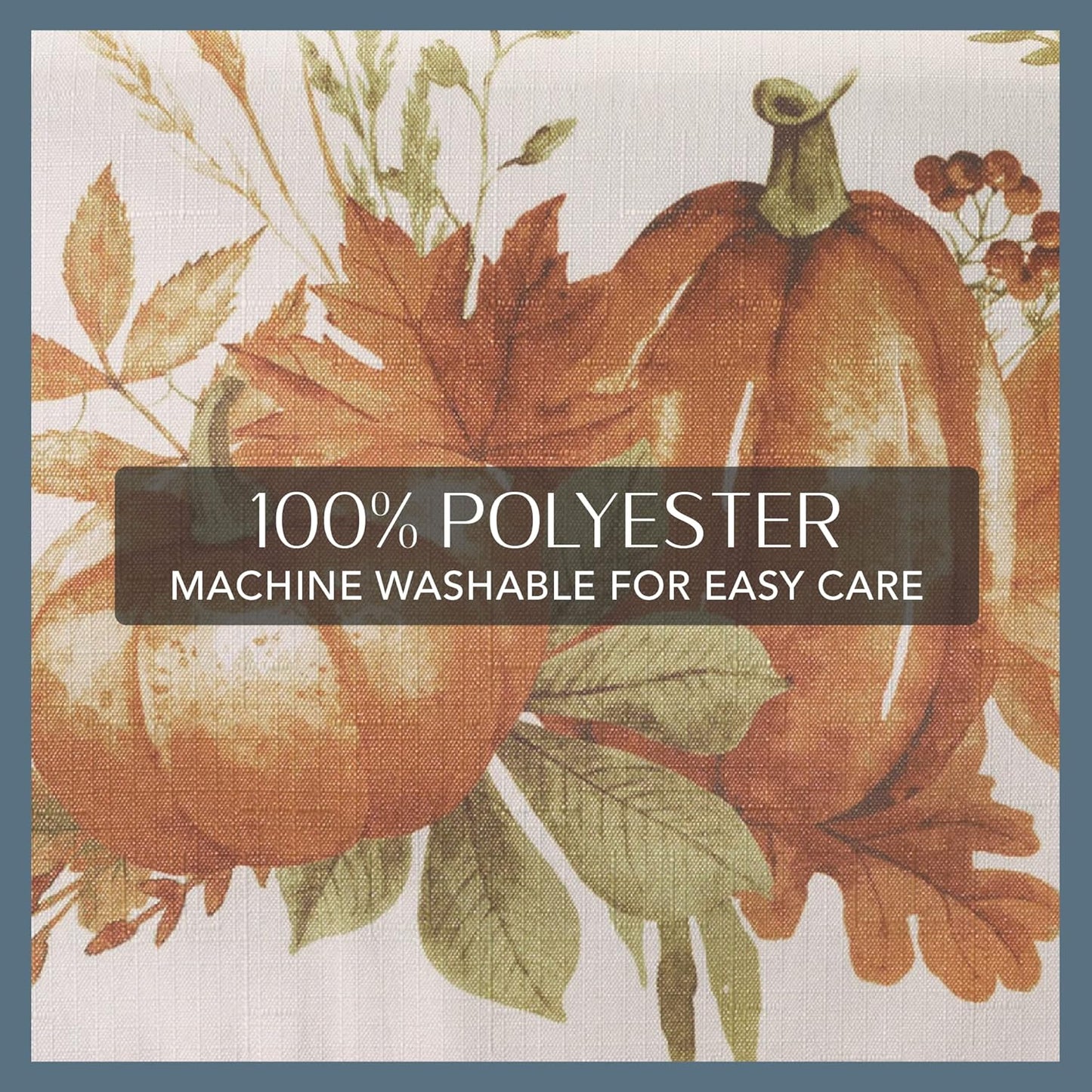 Elrene Home Fashions Autumn Pumpkin Grove Window Tier Set and Kitchen/Café Valance, 60"x36" (Set of 2 Tiers & Valance), Multi Color