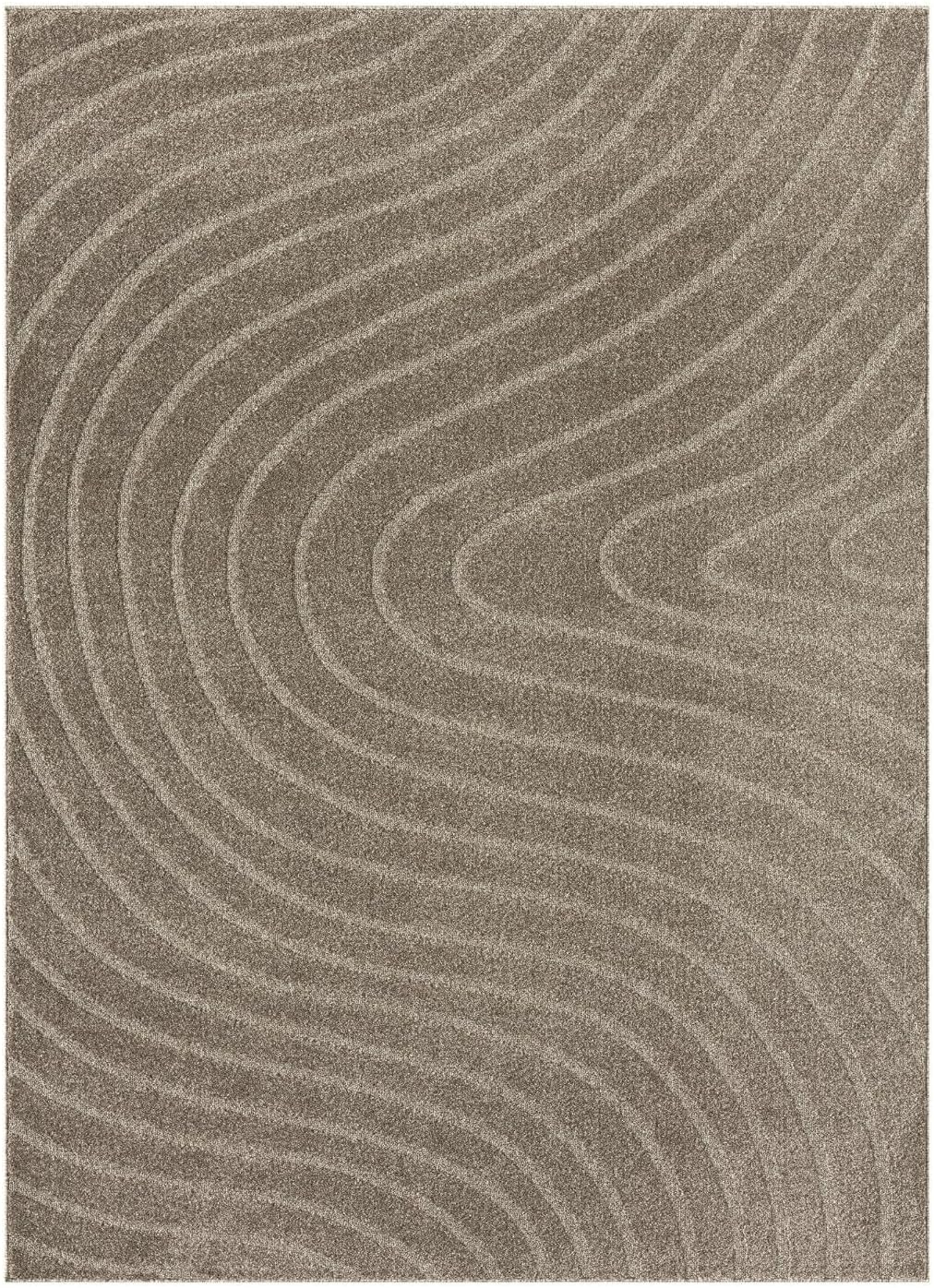 LUXE WEAVERS Modern Geometric Wave Taupe 8x10 Area Rug