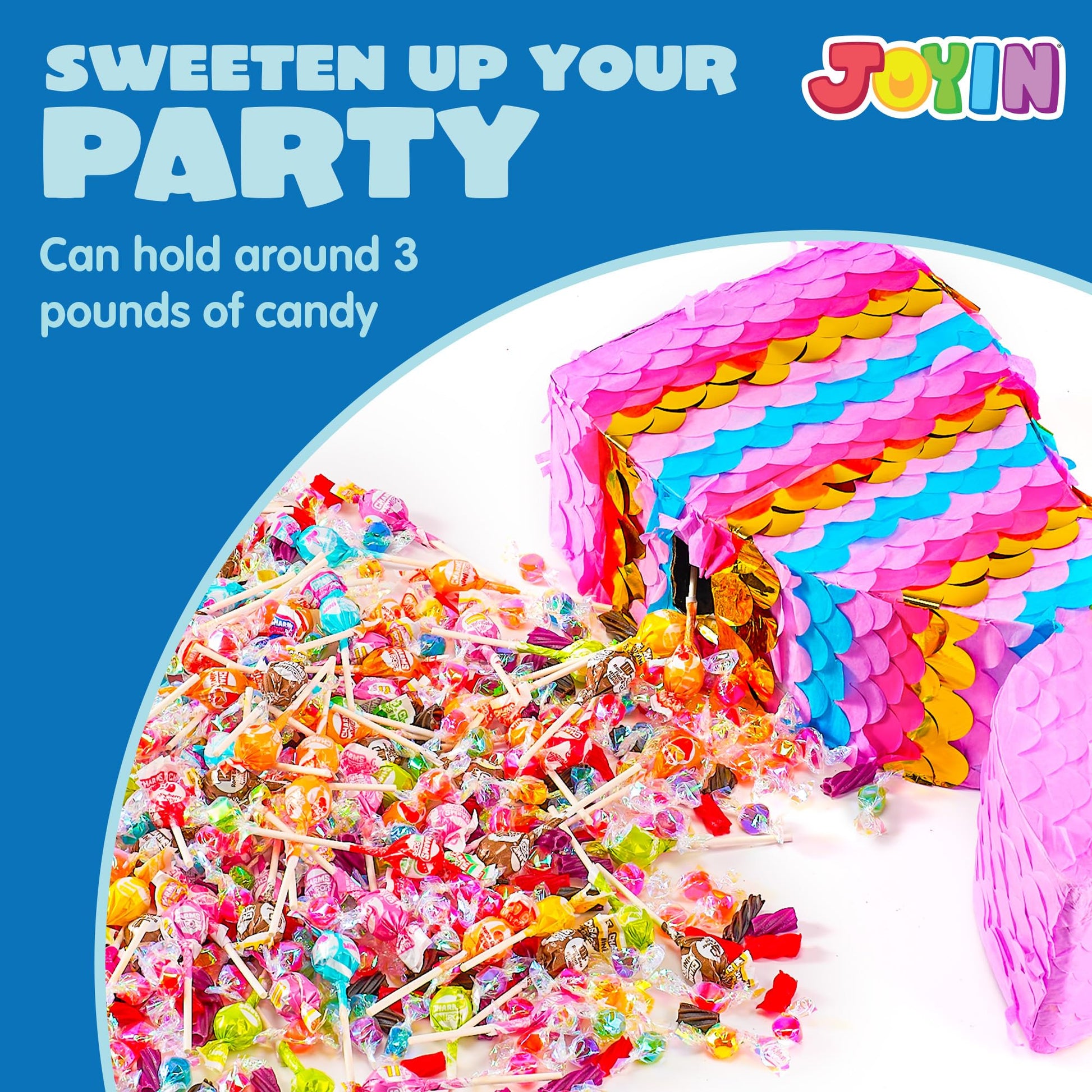 Mermaid Tail Pinata with Plastic Bat and Paper Blindfold for Fun Fiesta Taco Party Supplies, Photo