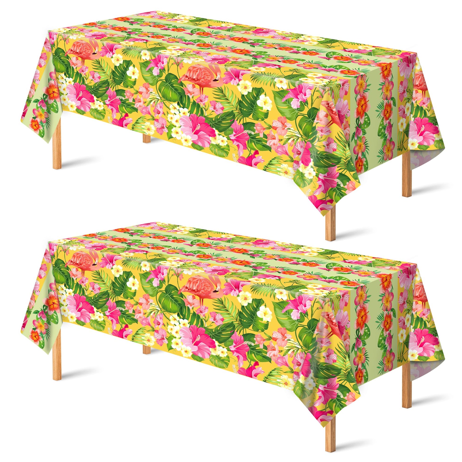OHOME 2 Pack Luau Party Decorations - Plastic Tablecloth for Hawaiian Theme Party Decorations |