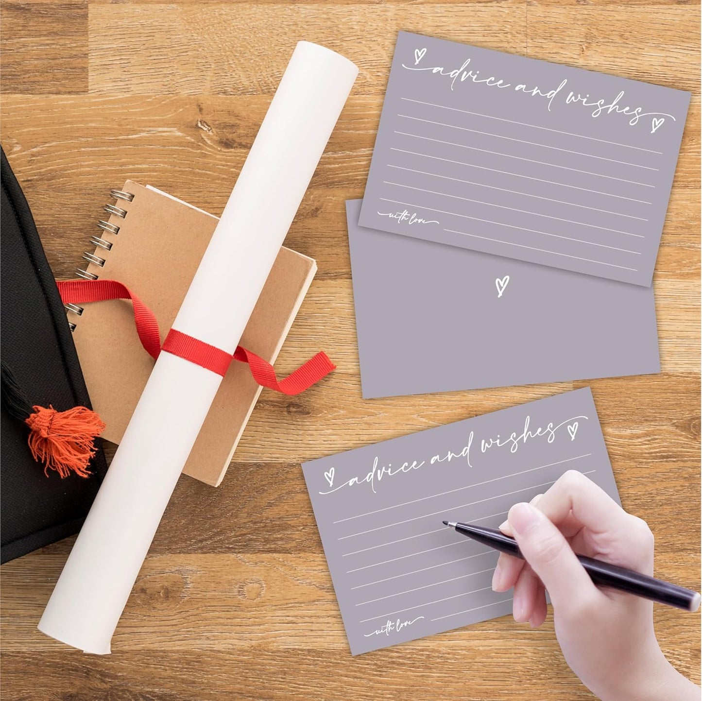 30 Advice & Wishes Cards - Pale Purple - Double Sided Fill-In Advice Cards For Bridal, Wedding, Graduate Party, Mr & Mrs, Retirement, Baby Shower, Party Favor & Supplies - B05