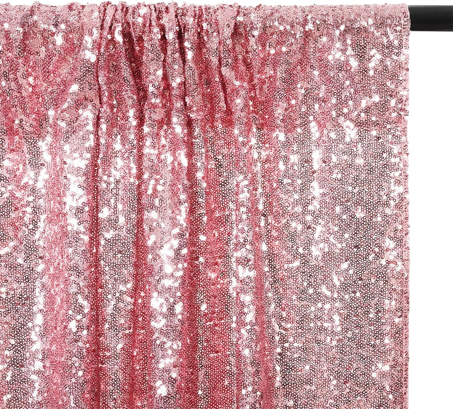 Poise3EHome 10FT x 10FT Sequin Photography Backdrop Curtain for Party Decoration, Fuchsia Pink