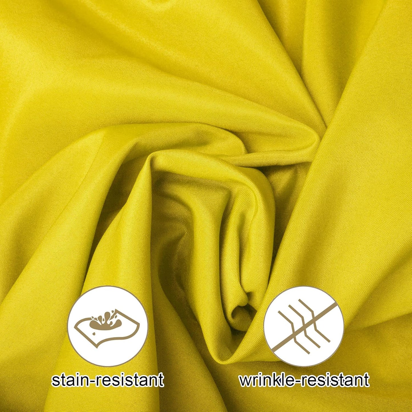 Ascoza 2pack 108 Inch Yellow Round Tablecloth in Washable Polyester Fabric for Wedding/Banquet/Restaurant/Parties…