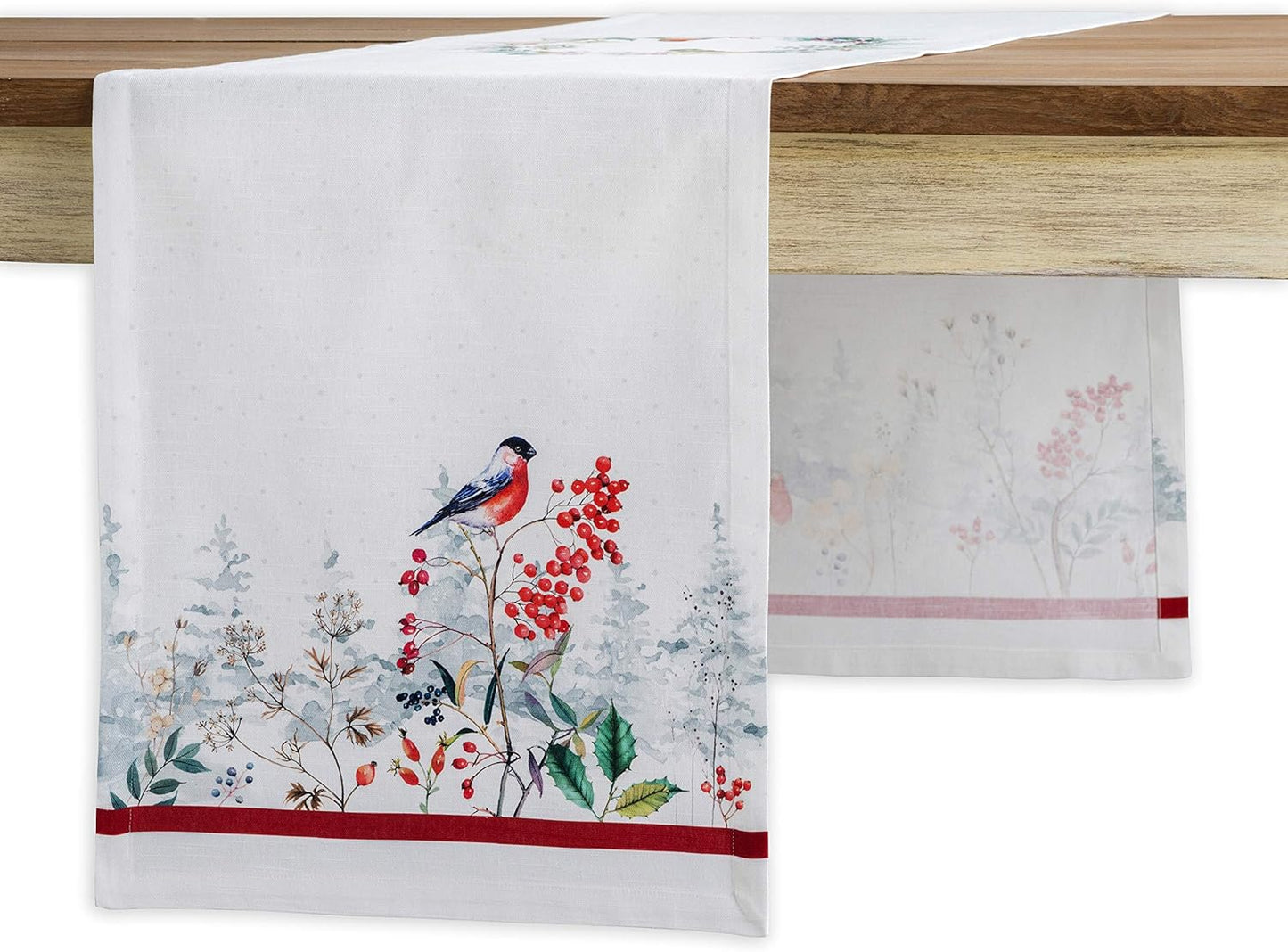 Maison d' Hermine Table Runner 100% Cotton Single Layer Table Runners 36 inches Long Decorative for Home Kitchen Dining Party Baby Shower Wedding Bridal Shower (Morzine, 14.50" x 36")