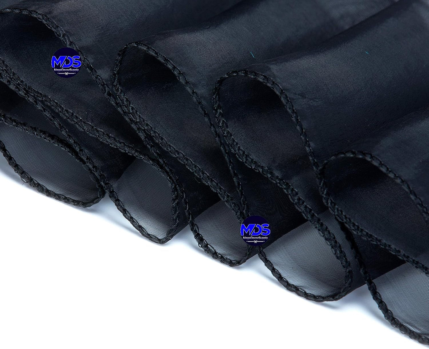 MDS Pack of 300 PCS Organza Chair Sashes Wider Dining Chair Bows Ribbon Tie Back for Wedding Party Birthday Bridal Shower Reception Event Banquet Home Chair Cover Decoration - Black